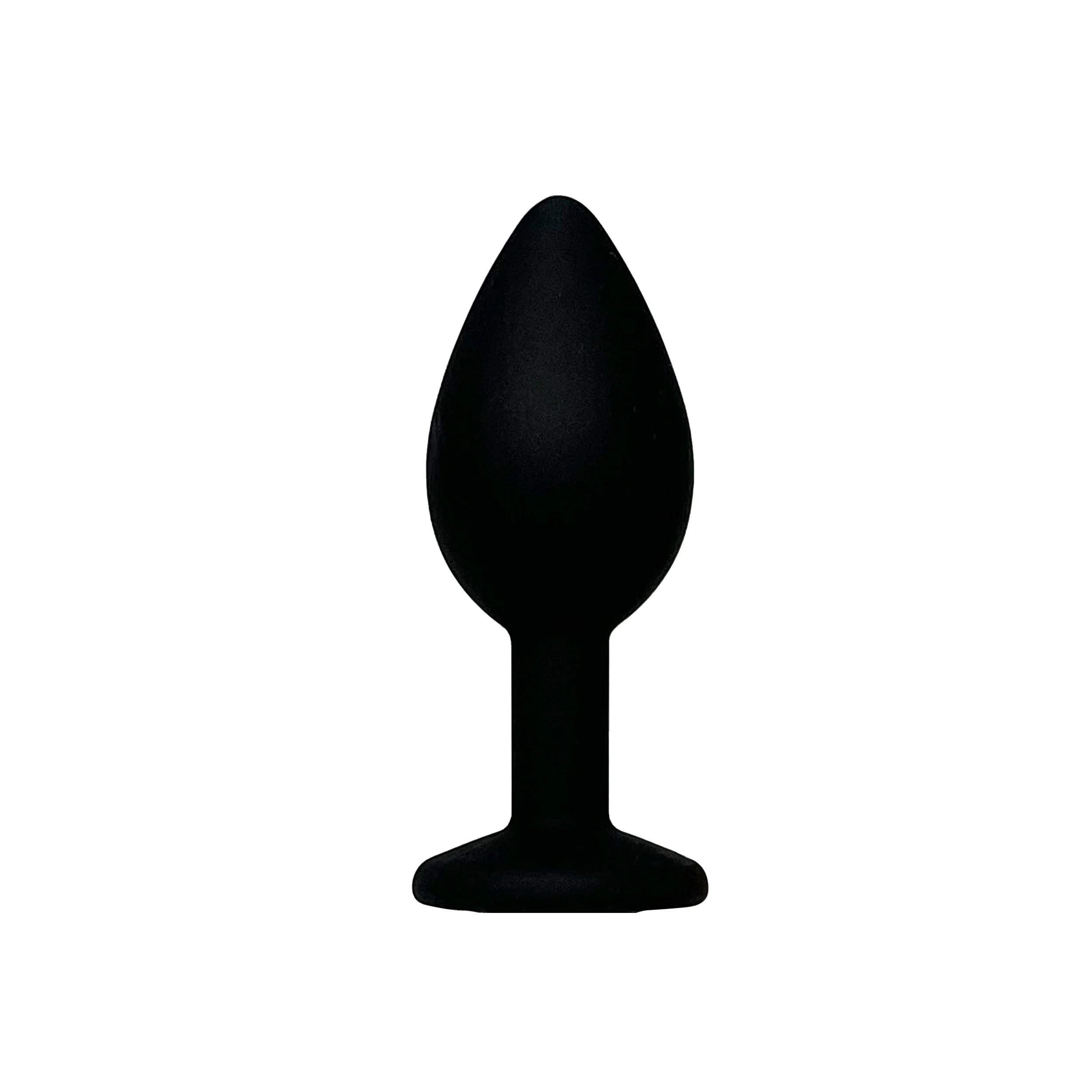 FETISH PLEASURE PLAY SILICONE BLACK ANAL PLUG WITH PINK JEWELED BASE - Small - Image 2