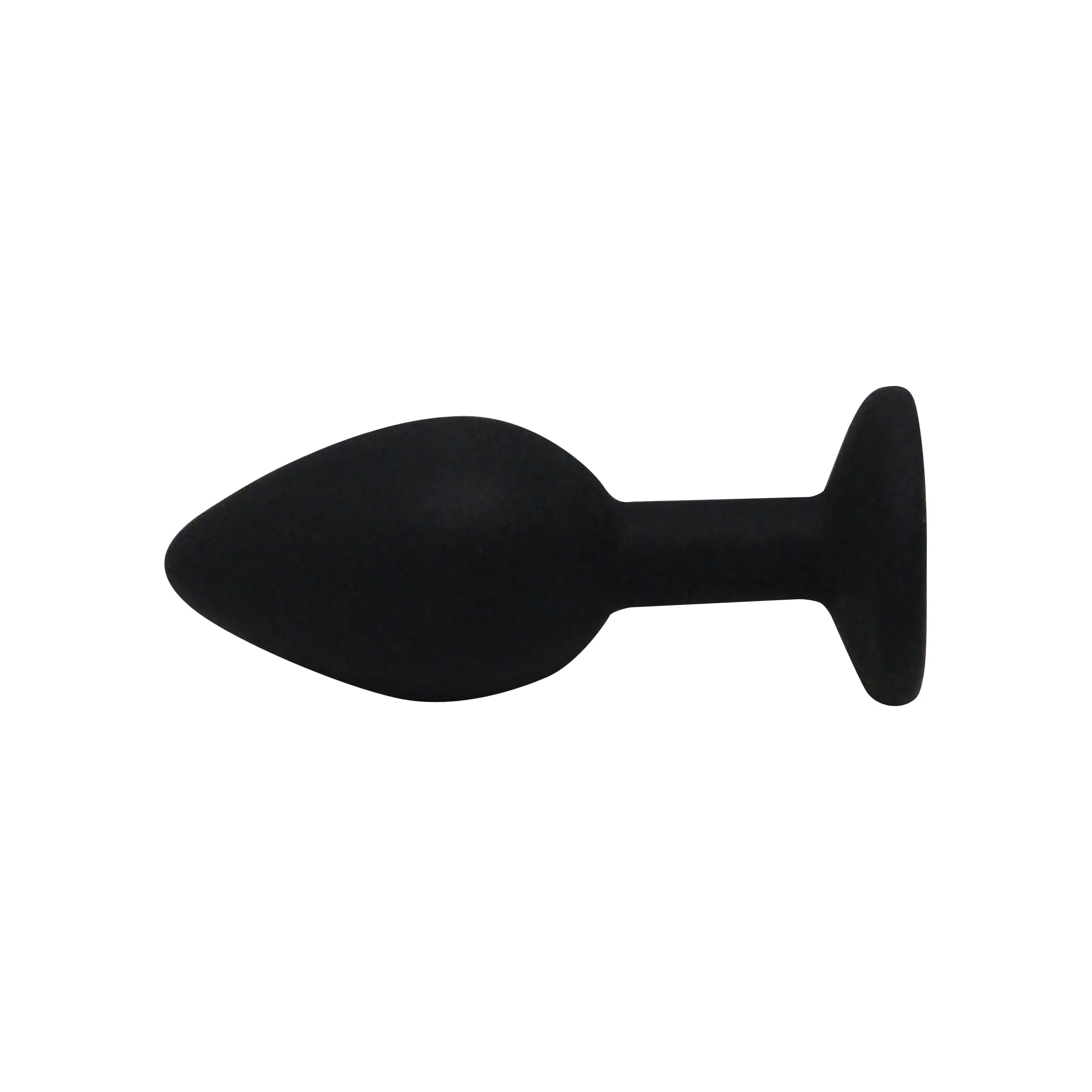 Fetish Pleasure Play Small Black Silicone Orange Jewel Butt Plug - Image 2