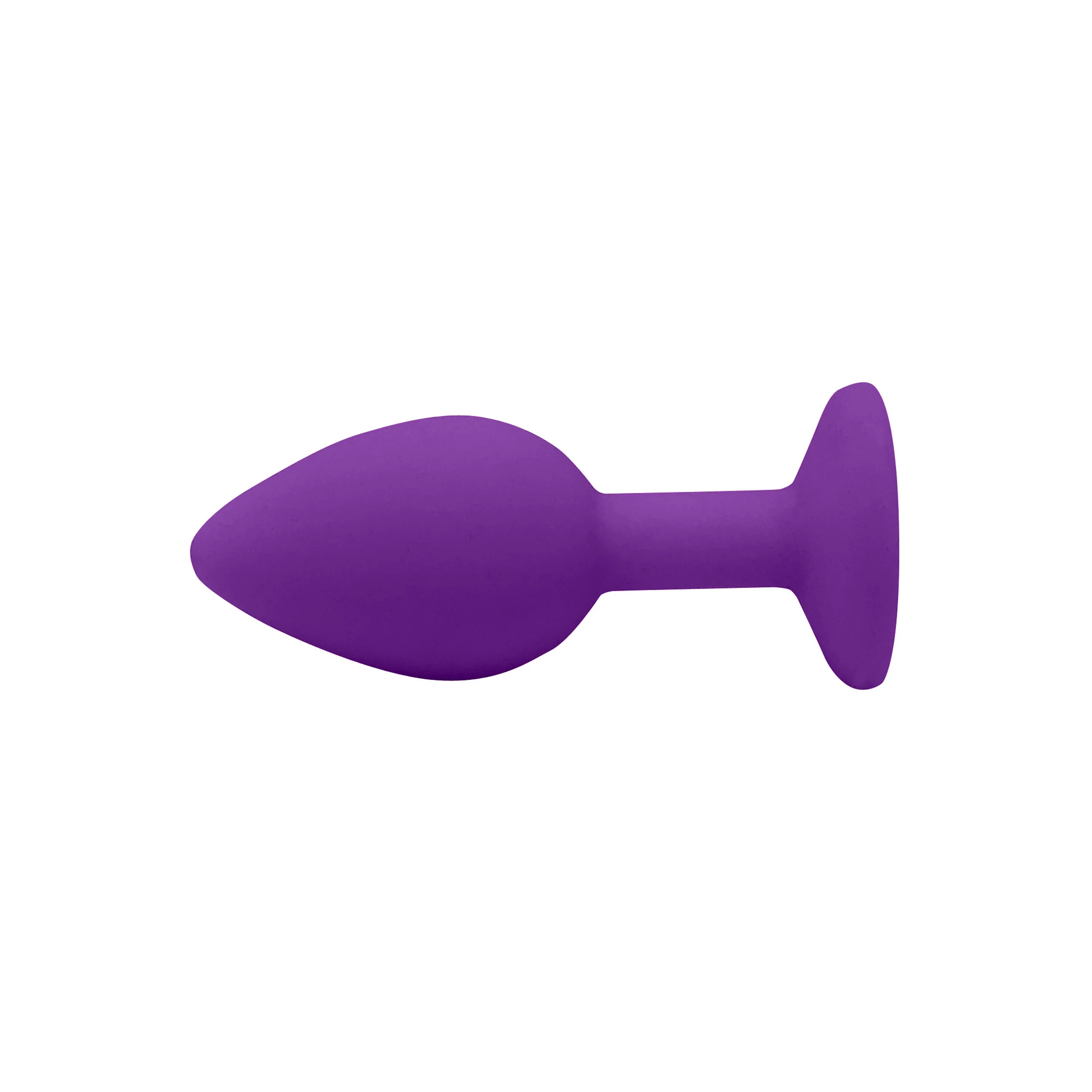 Fetish Pleasure Play Small Purple Silicone Blue Jewel Butt Plug - Image 2
