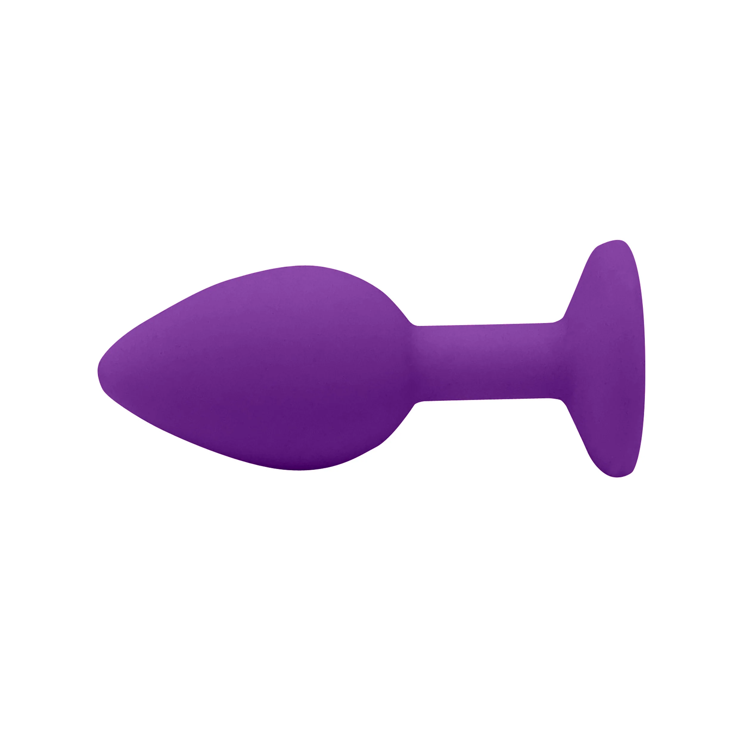 Fetish Pleasure Play Small Purple Silicone Pink Jewel Butt Plug - Image 2