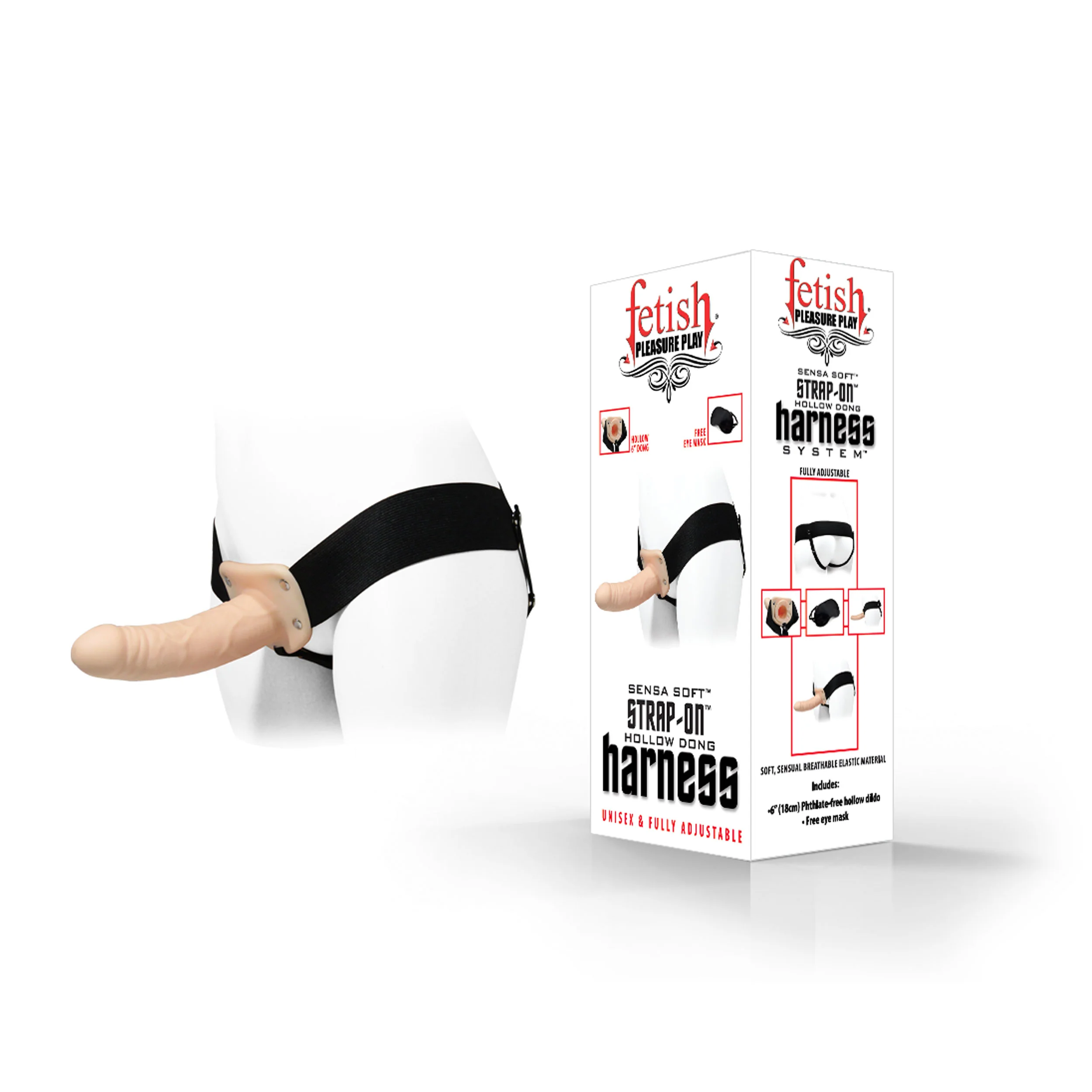 Fetish Pleasure Play Strap-On Harness System w/6" Dong - Image 2