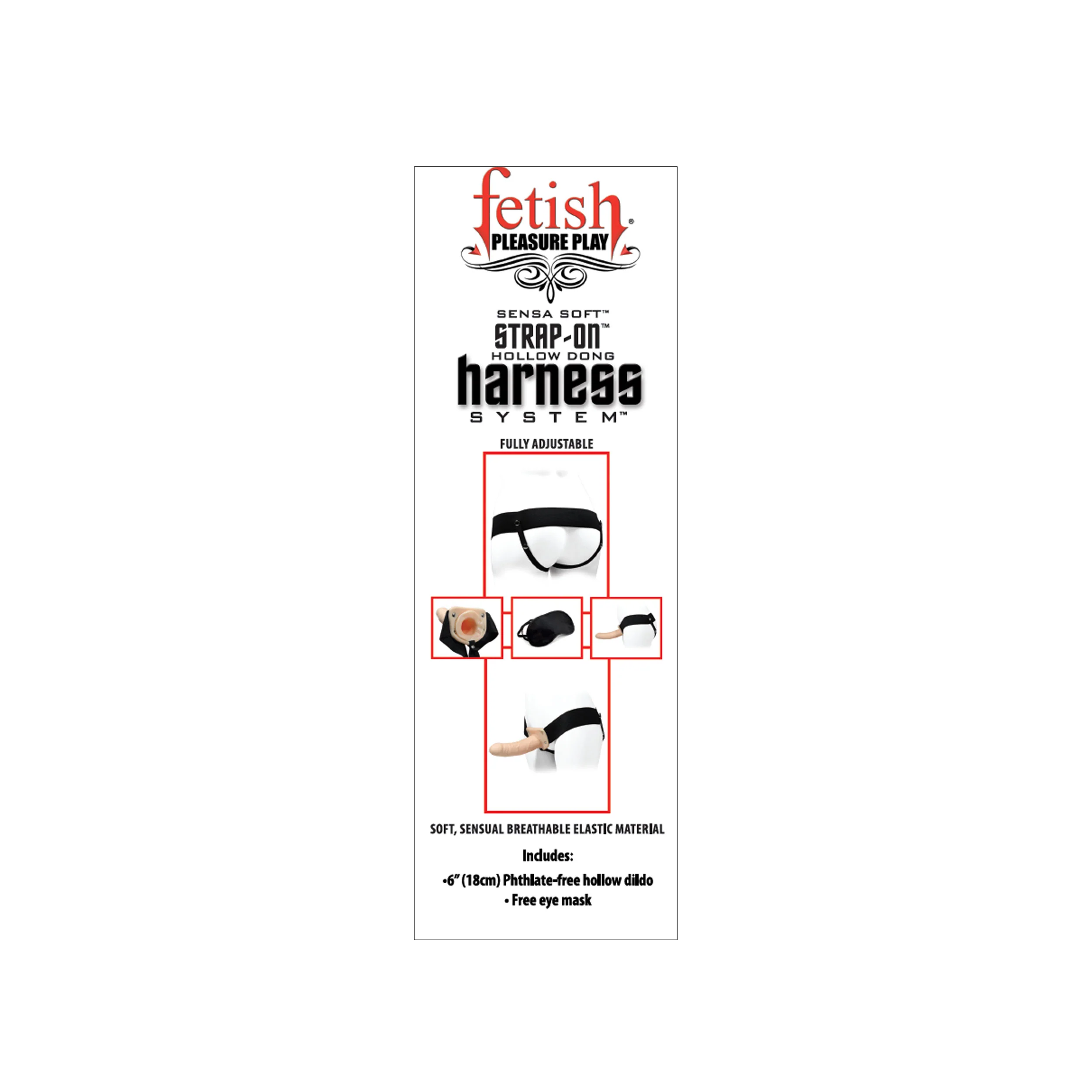 Fetish Pleasure Play Strap-On Harness System w/6" Dong - Image 4