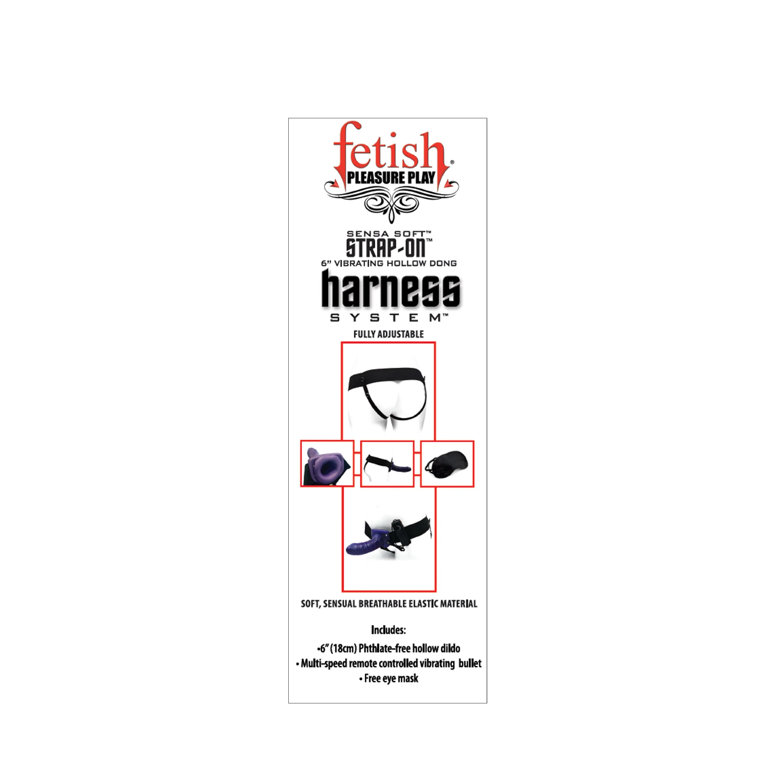 Fetish Pleasure Play Strap-On Harness System w/6" Dong - Purple - Image 3