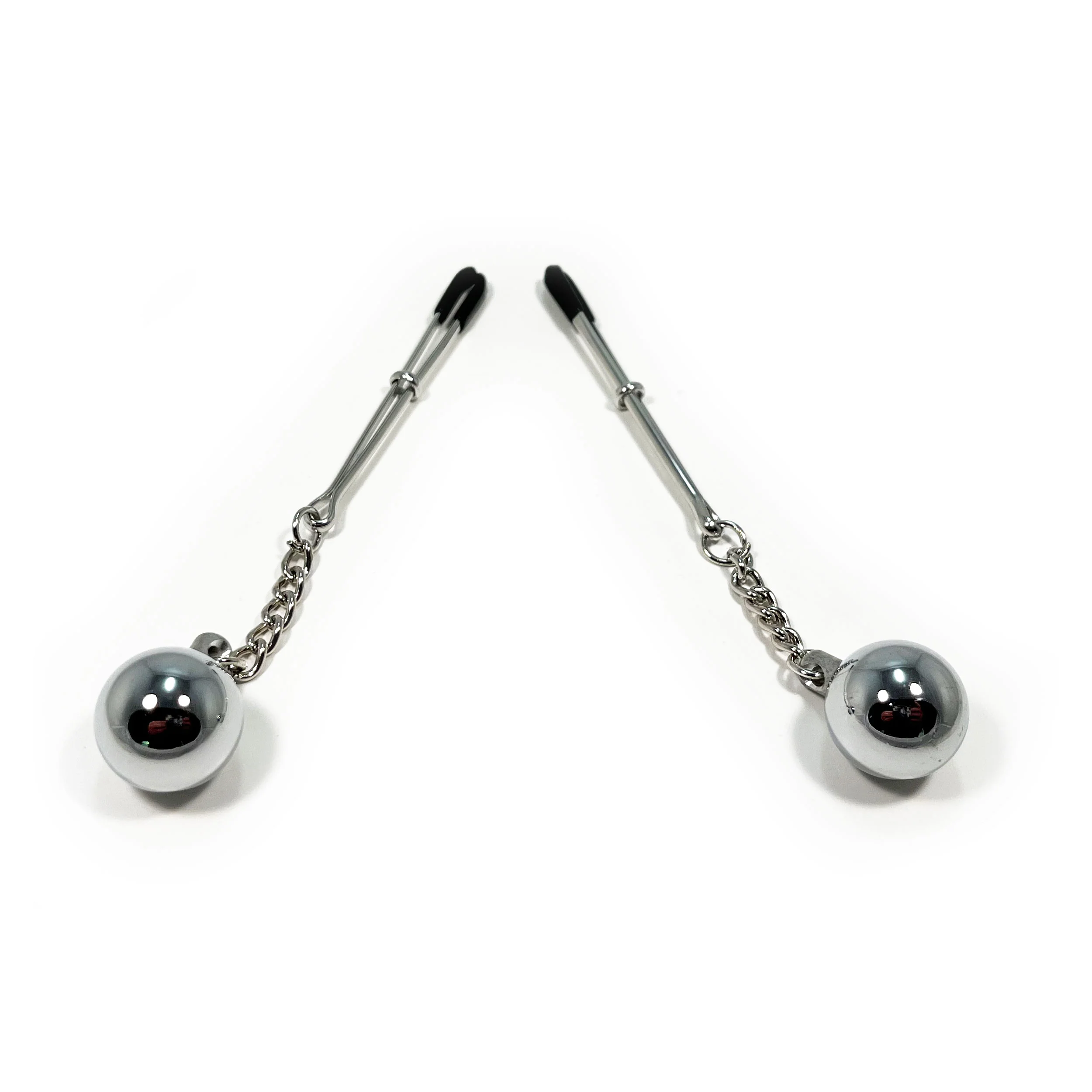 Fetish Pleasure Play Tweezer Nipple Clamp w/Bell - Silver - Image 5