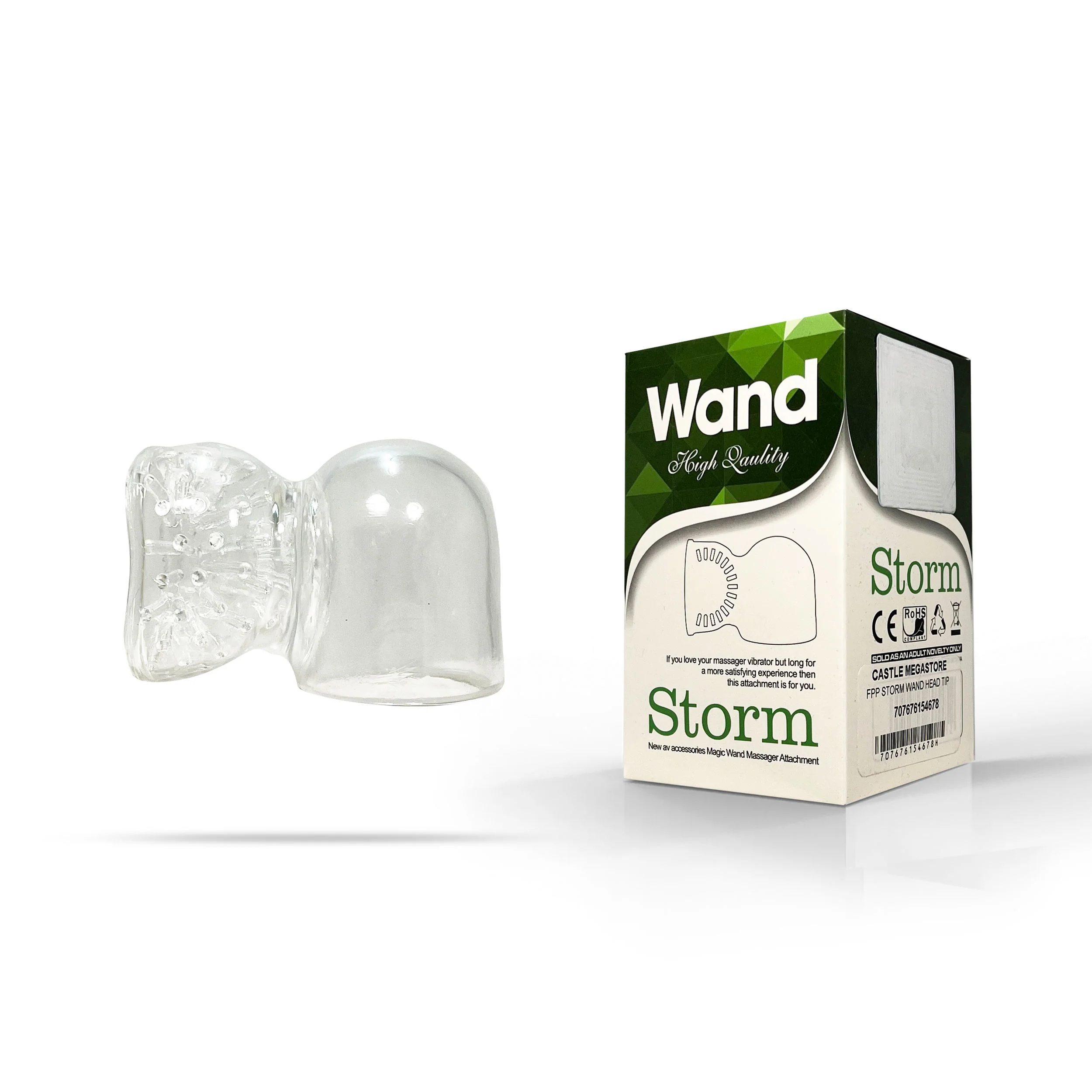 Fetish Pleasure Play Vibrator Attachment Storm Head Tip - Clear - Image 2