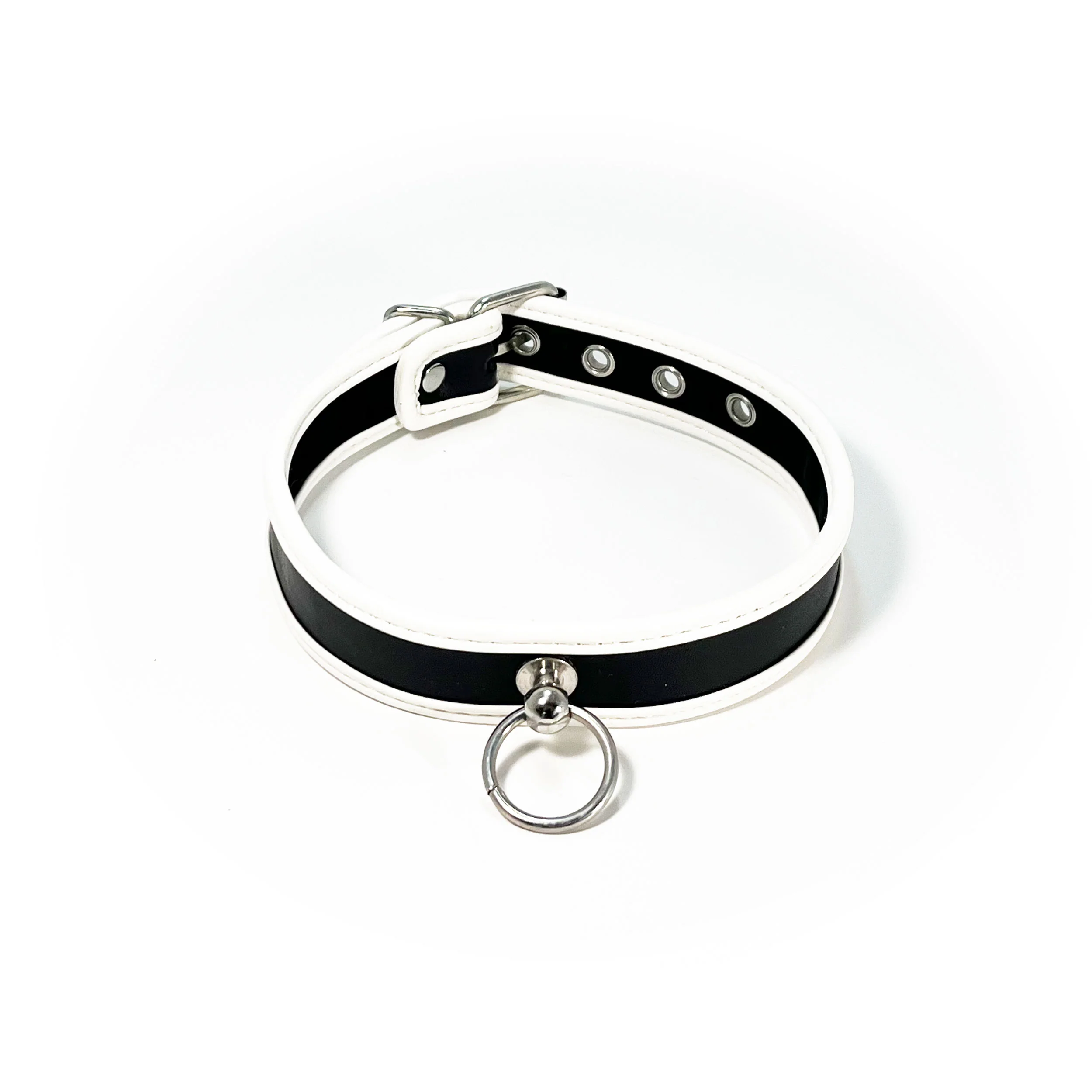 Fetish Pleasure Play White/Black Collar