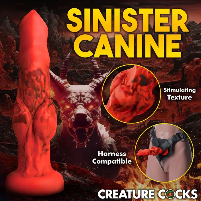 FIRE HOUND RED SILICONE DILDO - MEDIUM - Image 7