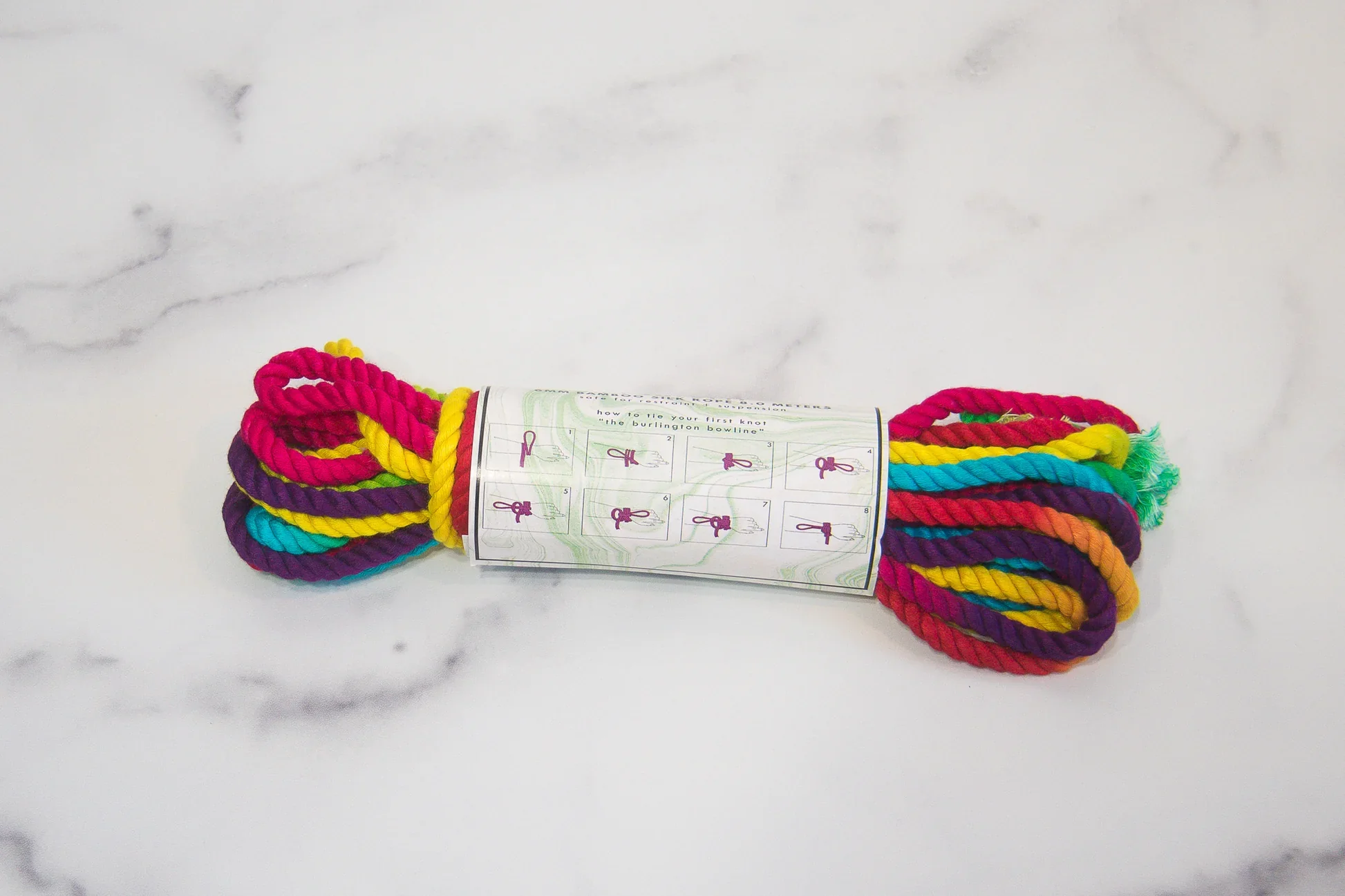 Funfetti Rainbow Bamboo Silk Bondage Rope - Image 3