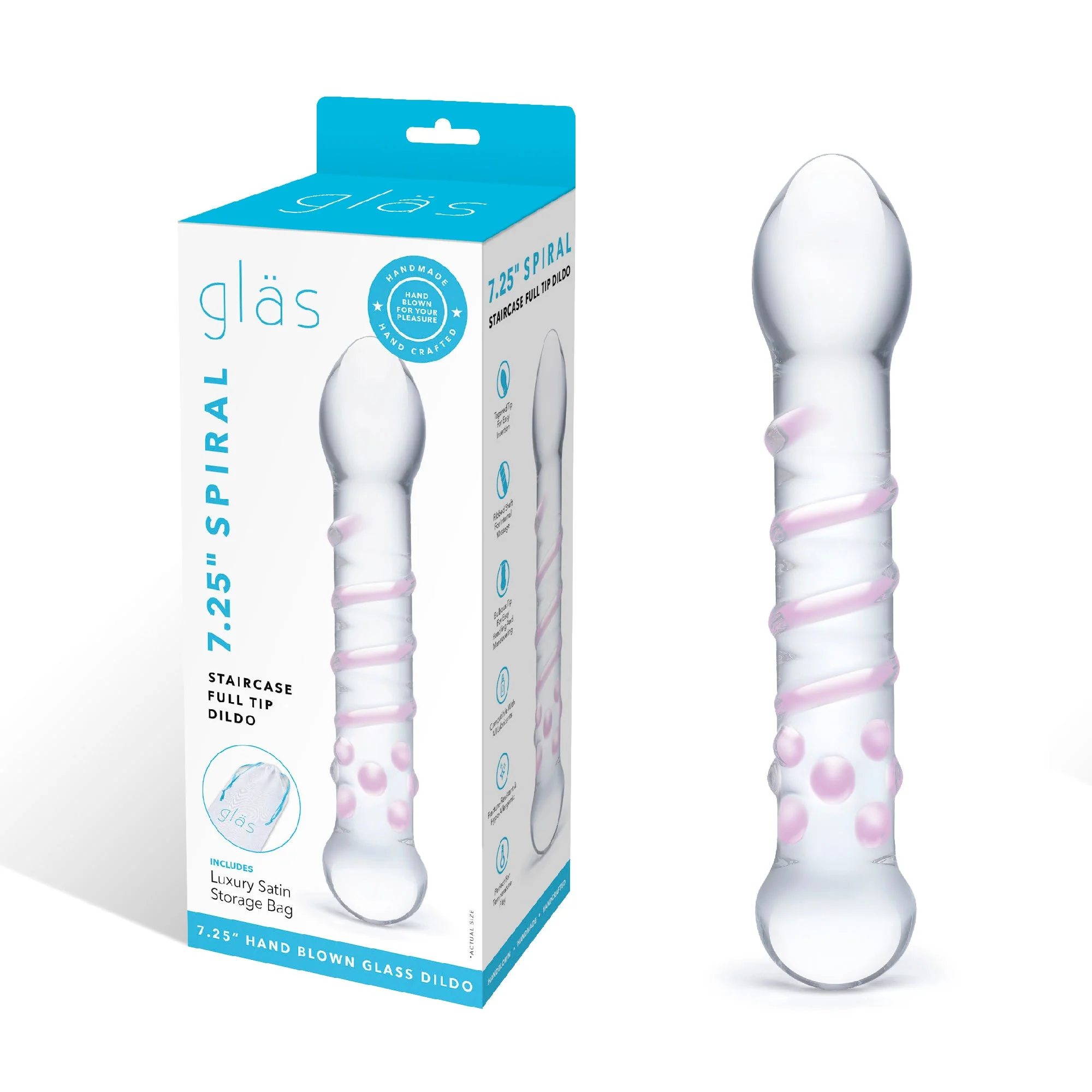 Gläs Spiral Staircase Full Tip Pink Dildo - Image 7