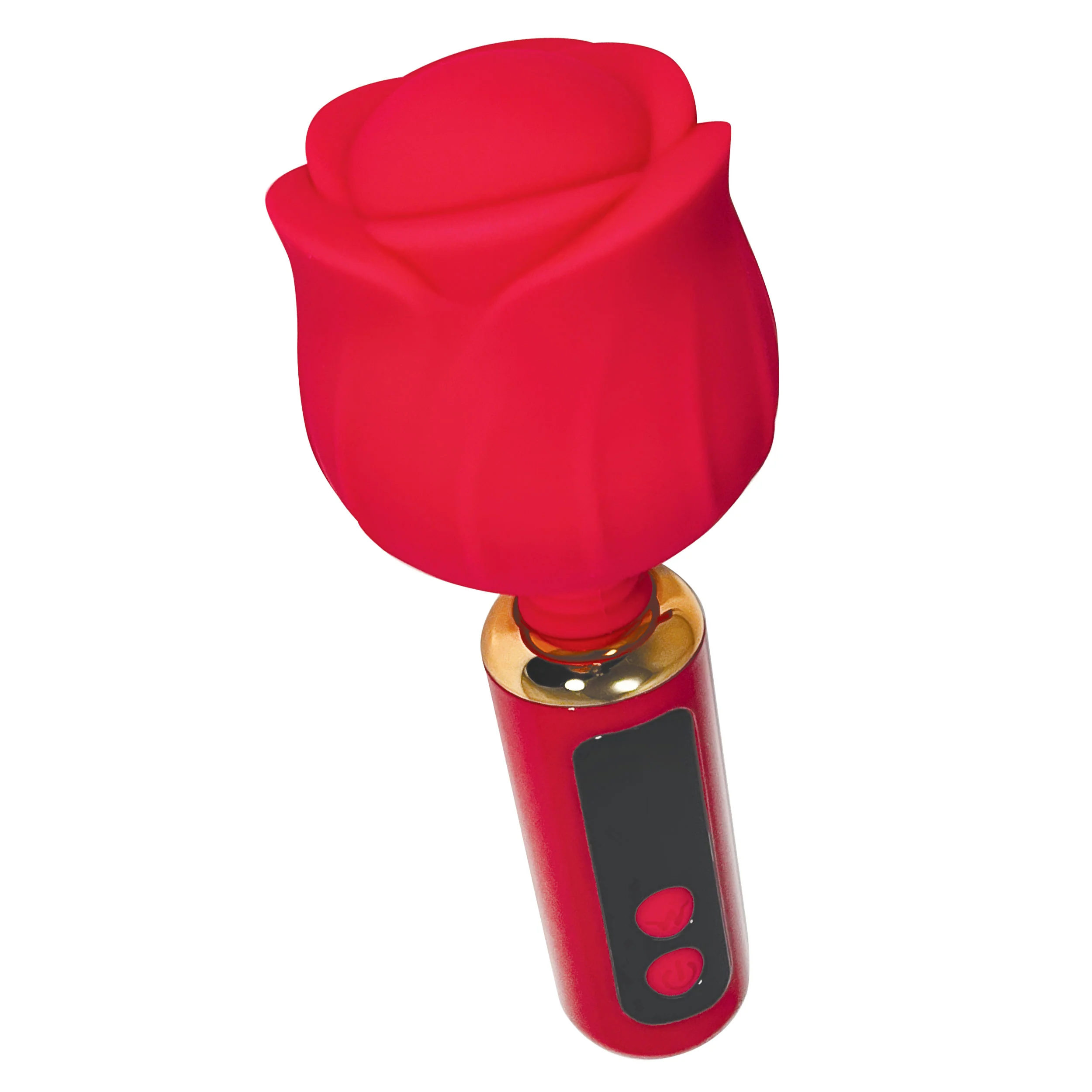 Glitter Gems Rose Vibrator Wand in Red - Image 3