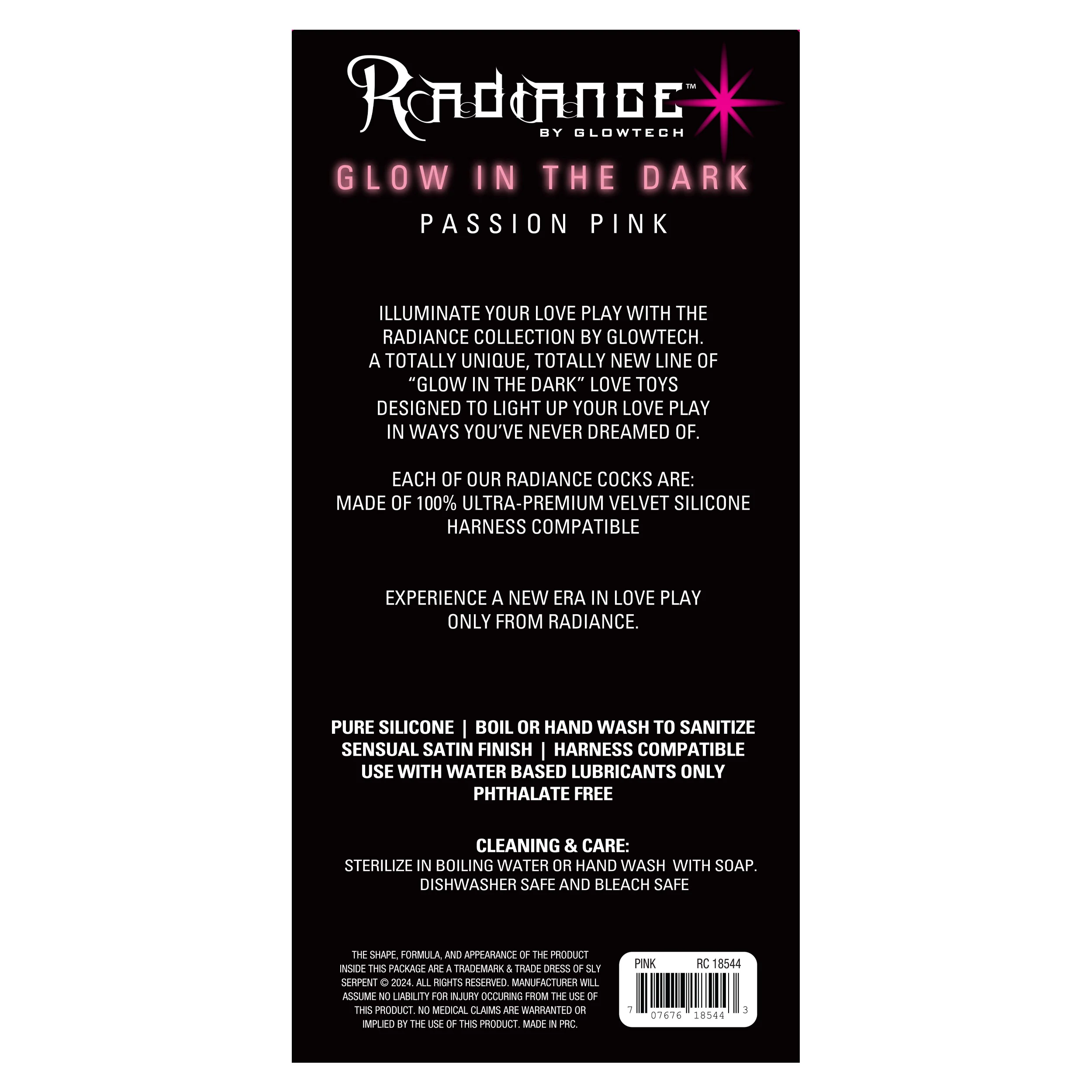 Glow-in-the-Dark 9" Velvet Silicone Dildo in Passion Pink - Image 2