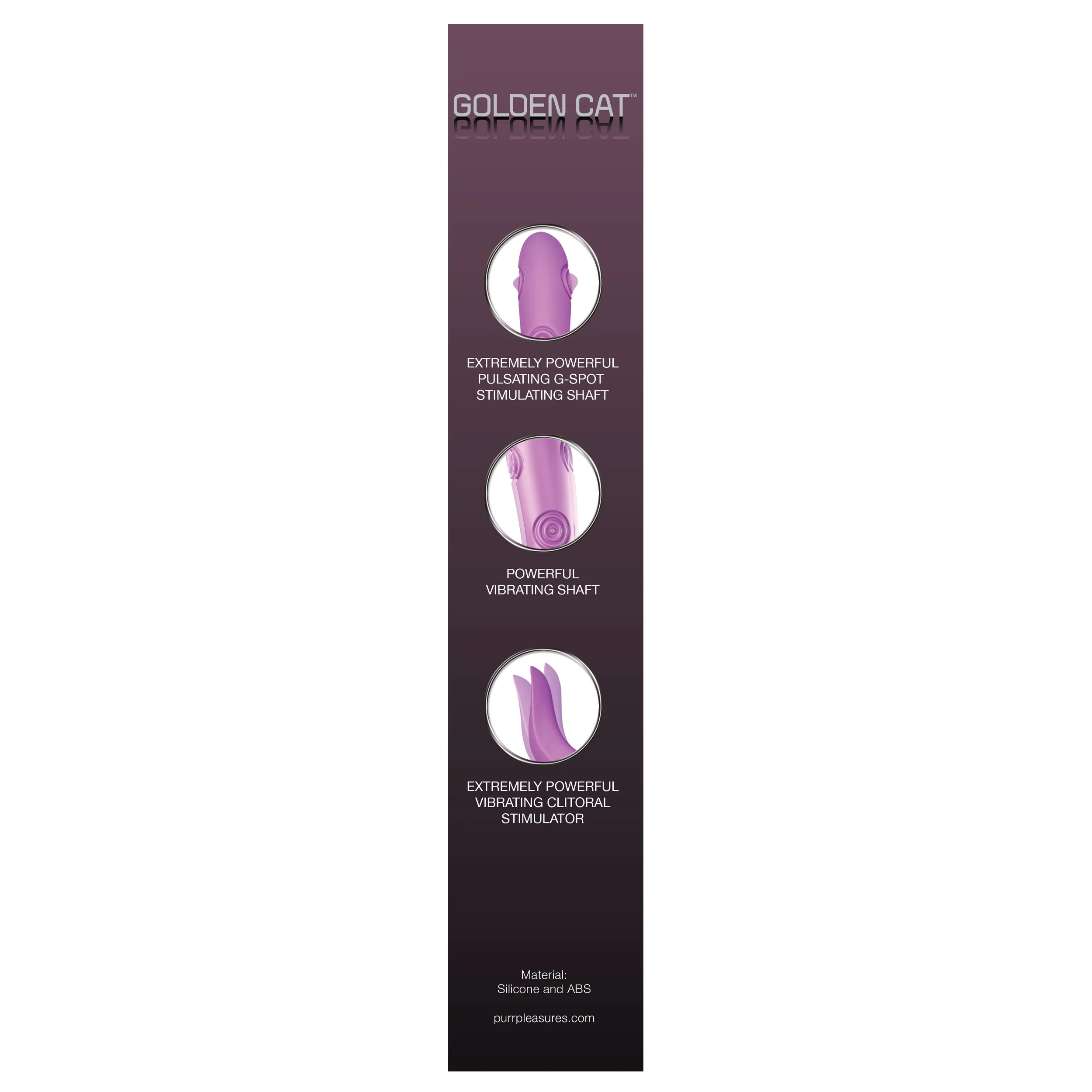 Golden Cat Vibrating Rabbit Personal Massager - Plum - Image 14