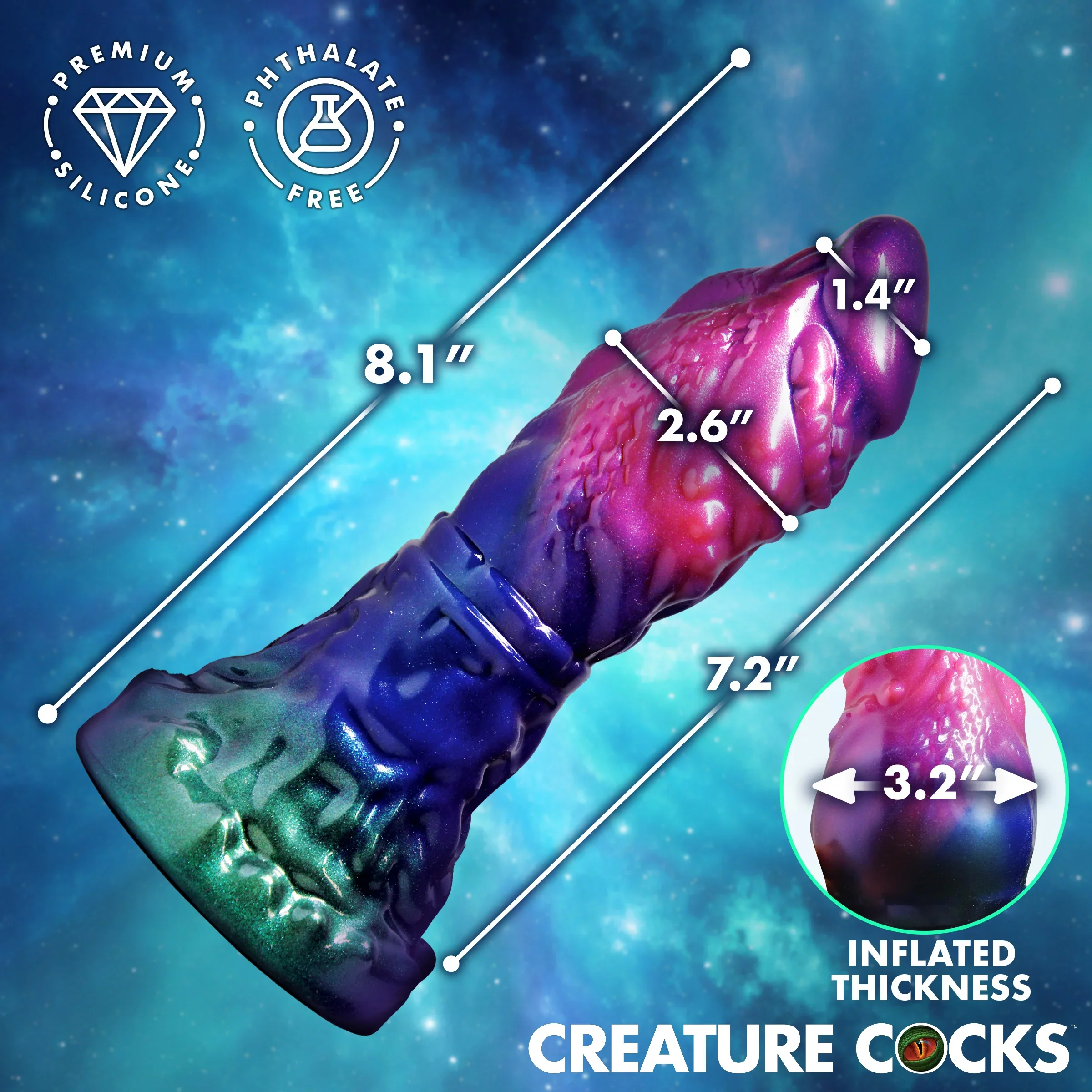 Gorge Inflatable Silicone Dildo by Creature Cocks - Image 3