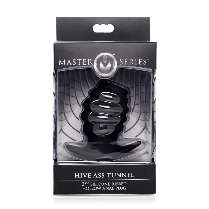 Hive Ass Silicone Ribbed Hollow Anal Plug in Small - Image 5