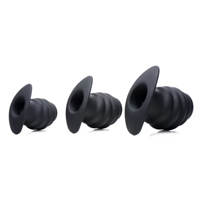 Hive Ass Silicone Ribbed Hollow Anal Plug in Small - Image 6