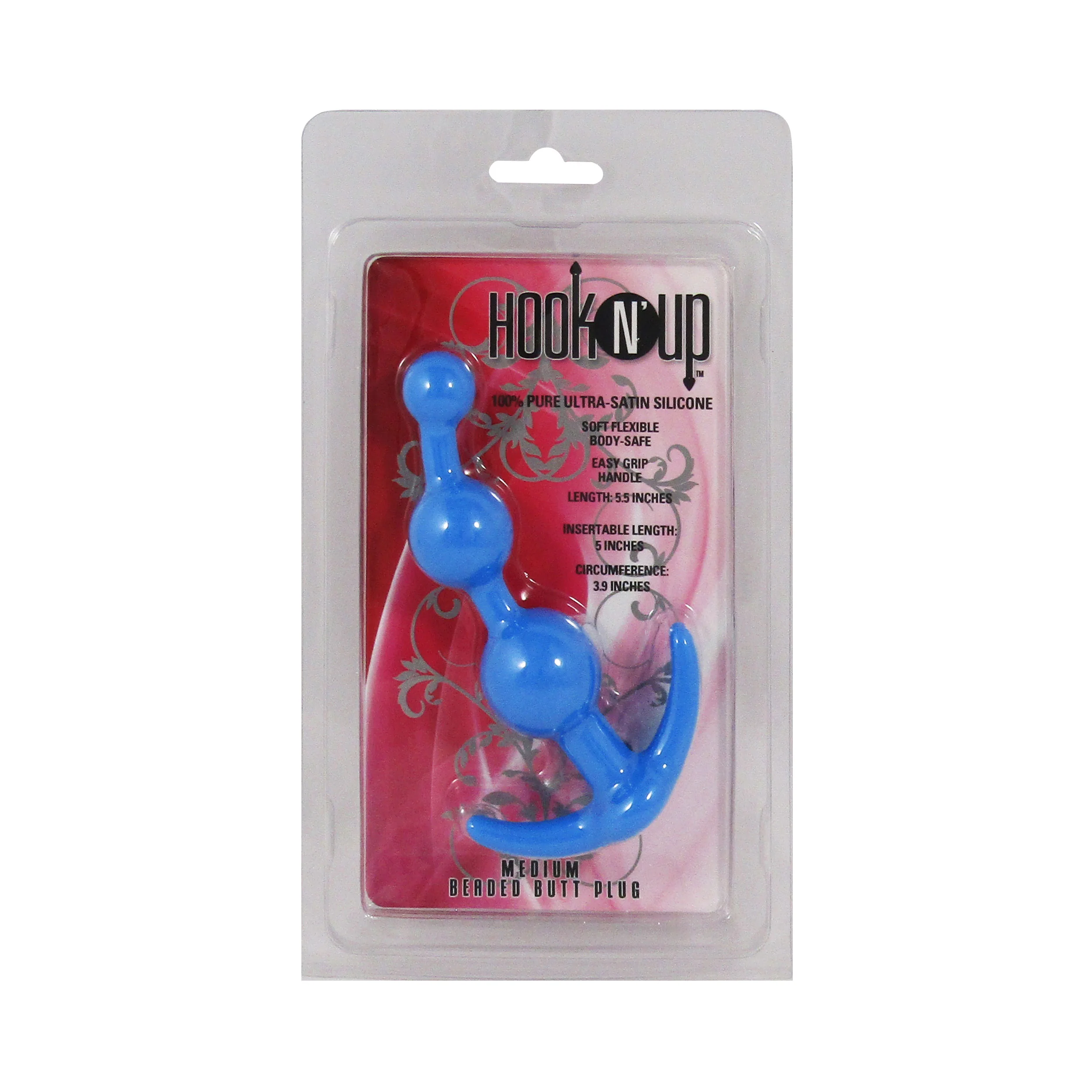Hook N' Up Medium Beaded Anal Plug - Blue - Image 3