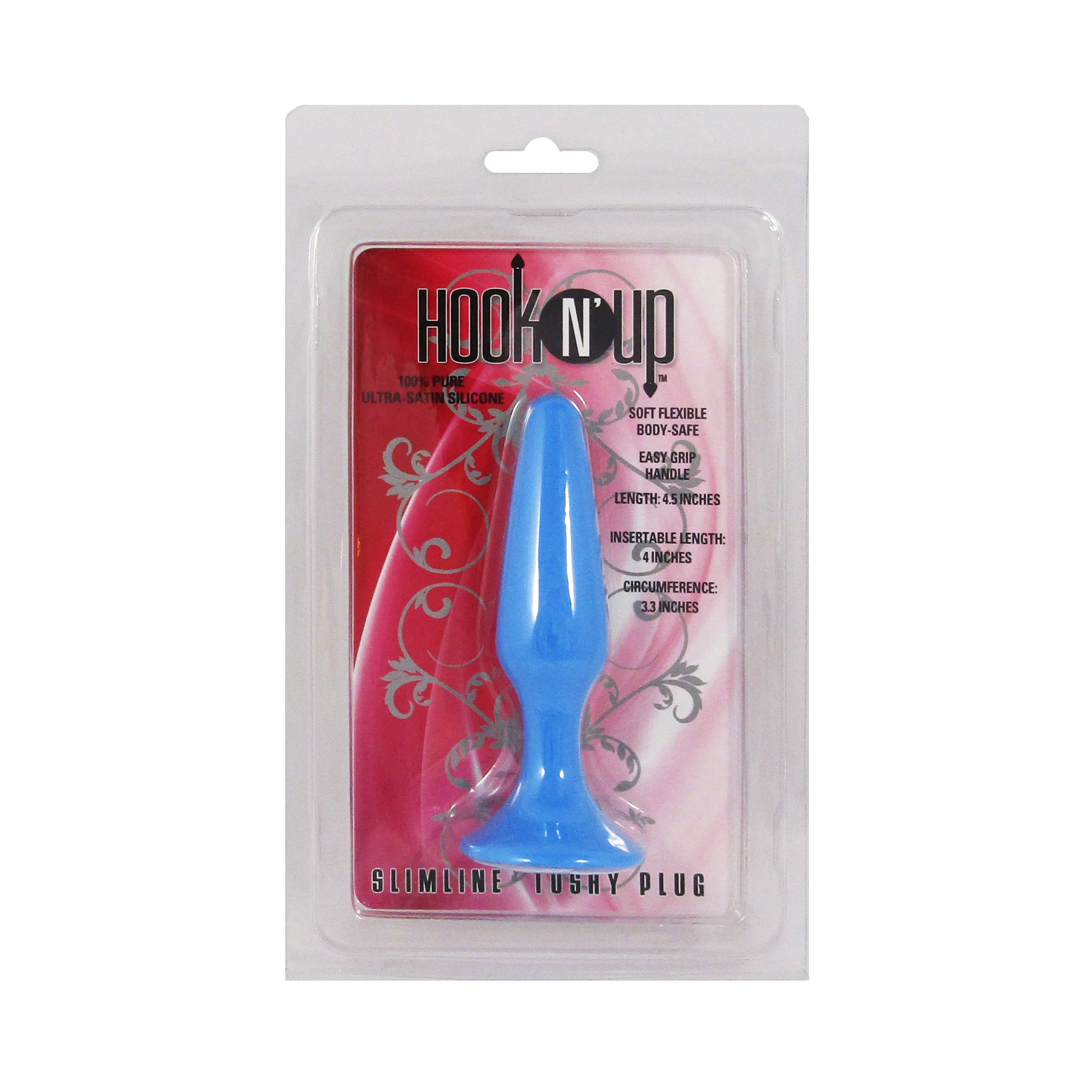 Hook N' Up Slimline Anal Plug - Blue - Image 3