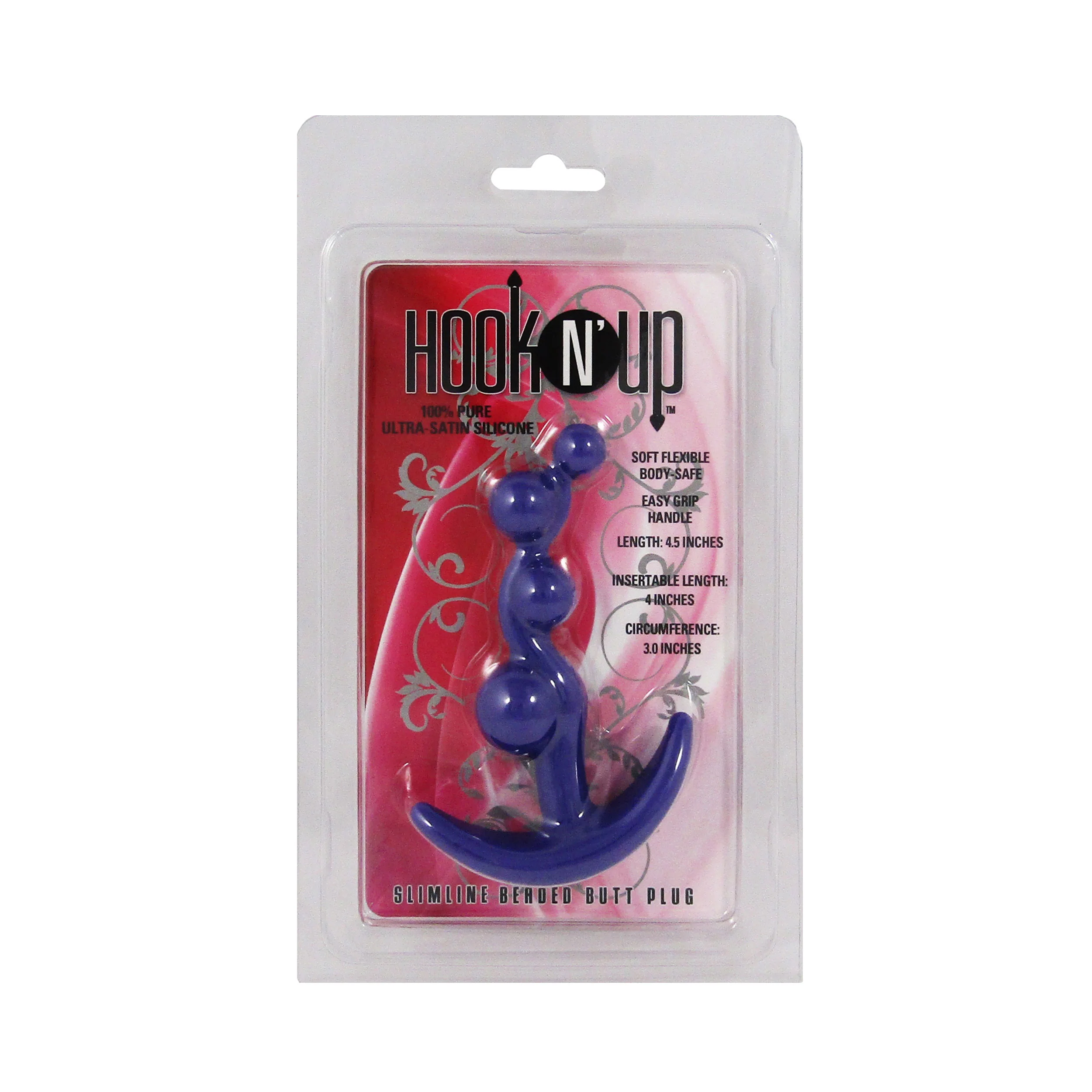 Hook N' Up Small Beaded Anal Plug - Purple - Image 3