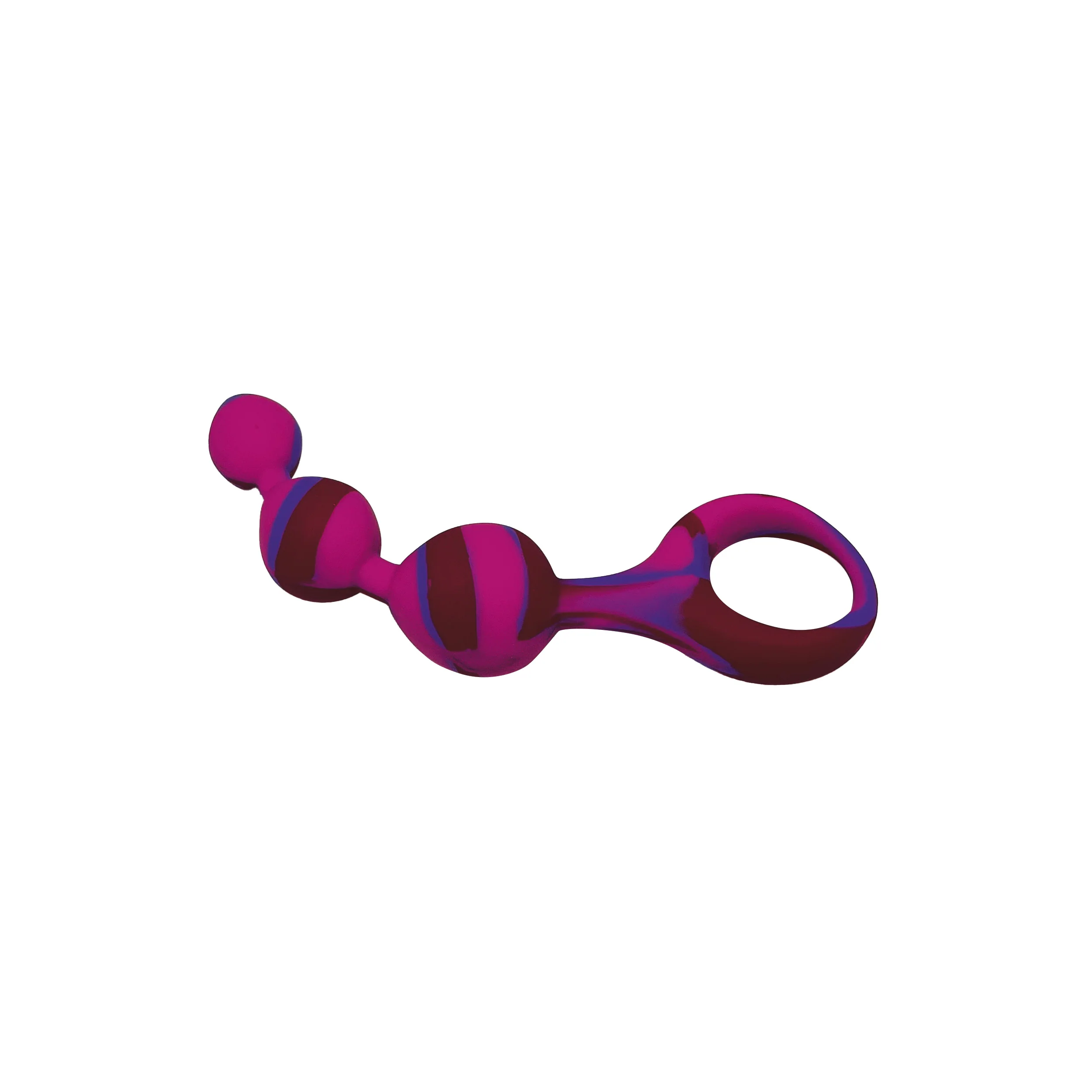 Hook N' Up Beaded Butt Plug - Swirl Purple - Image 2