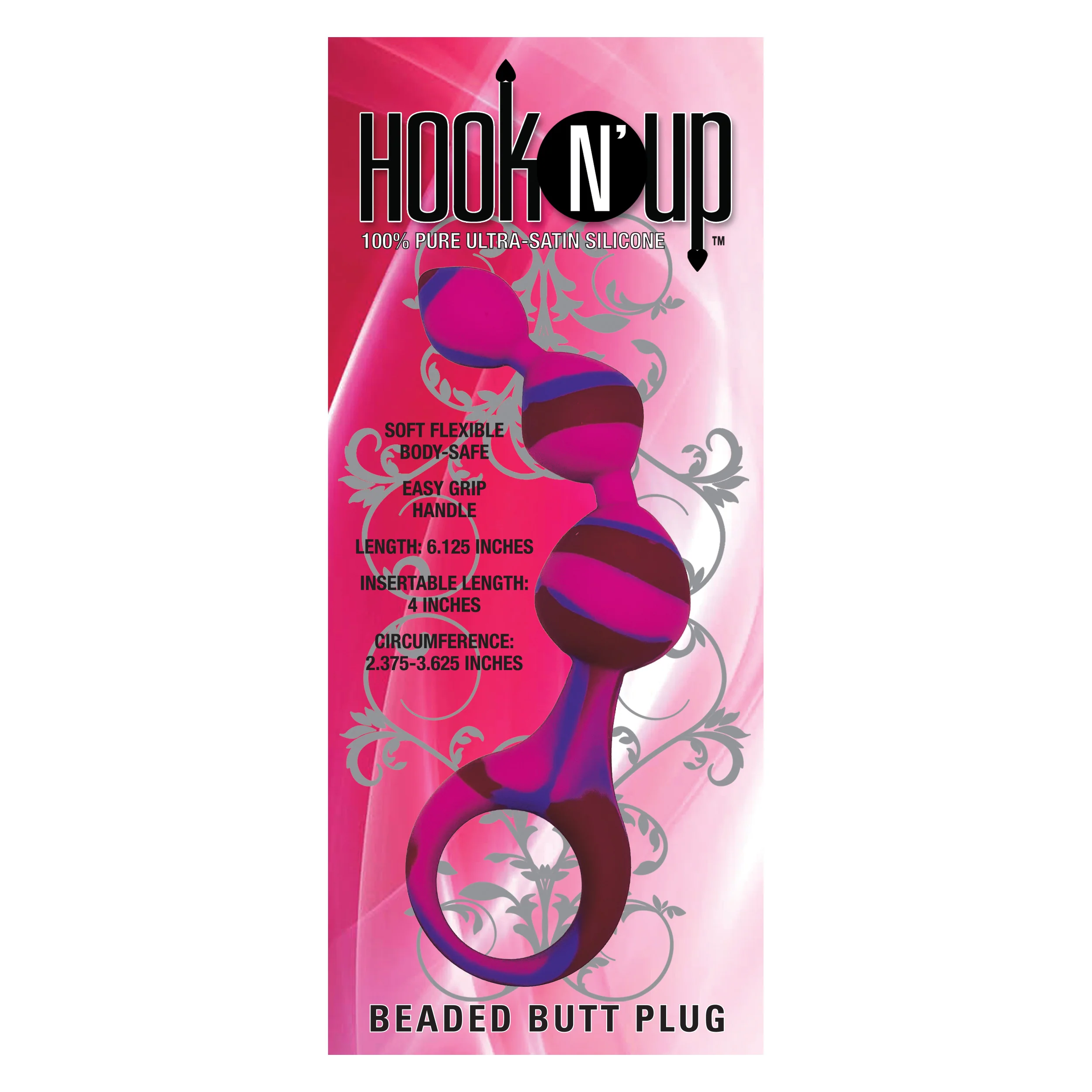 Hook N' Up Beaded Butt Plug - Swirl Purple - Image 4