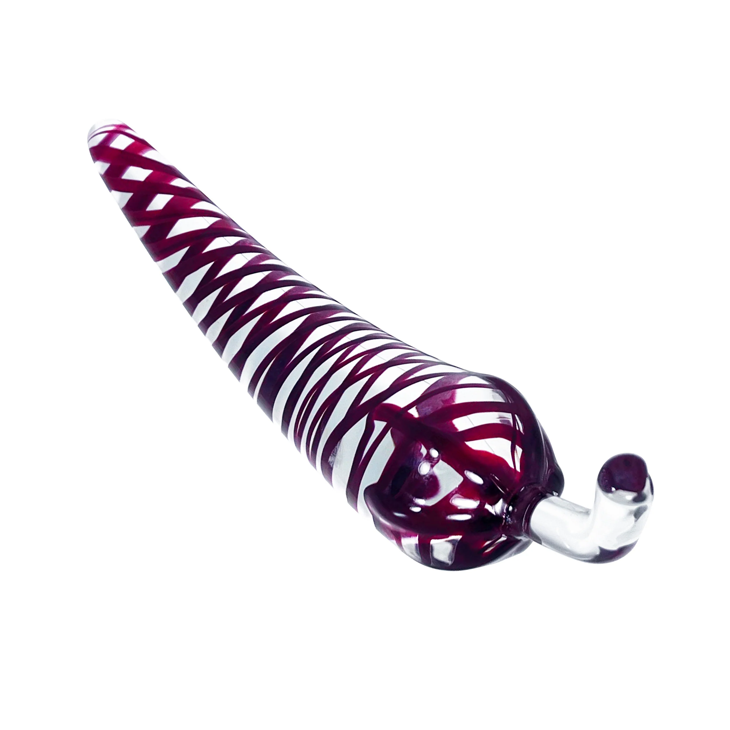 Hot Stuff Red Swirl Glass Chili Pepper Dildo by Glass Pleasure Play - Image 2