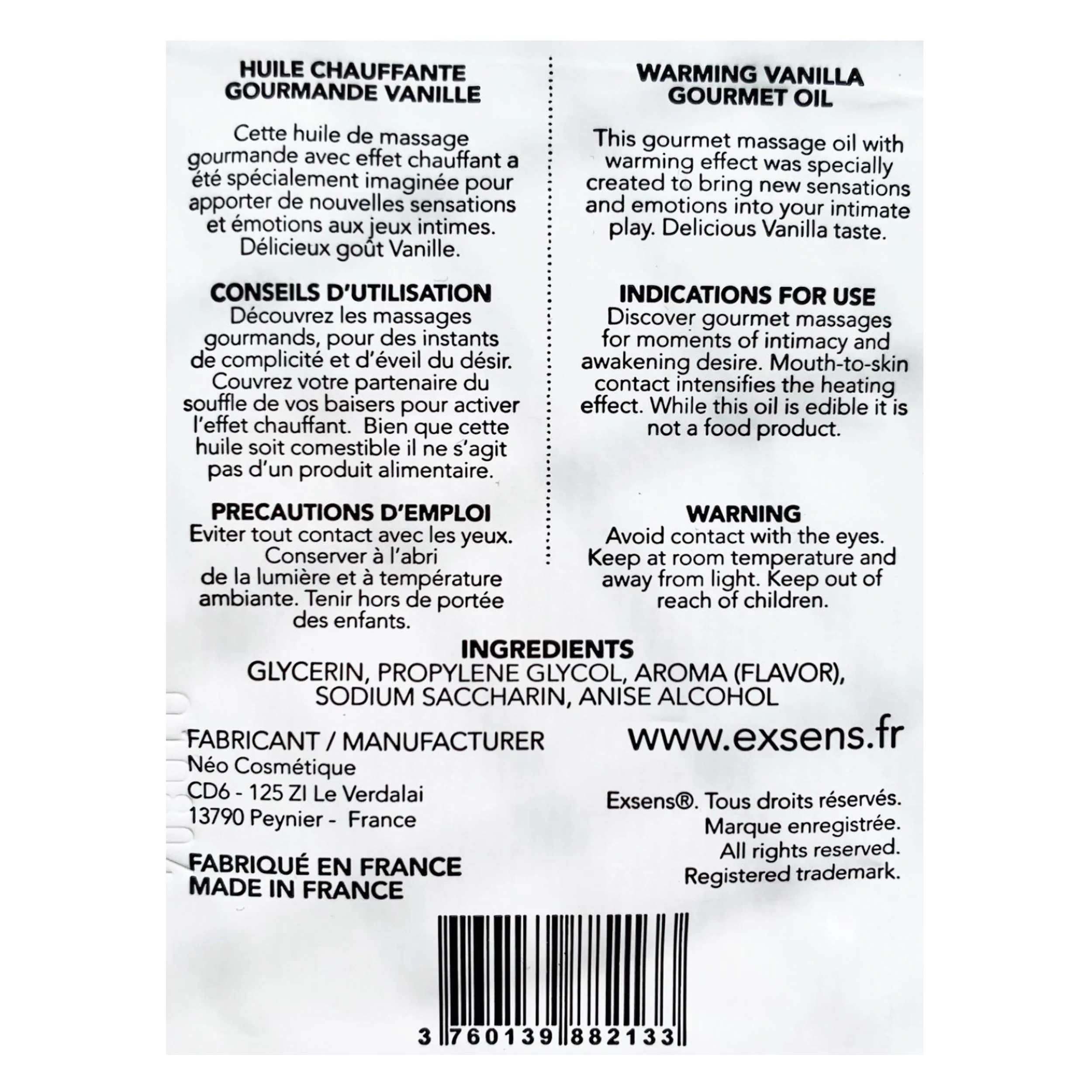 Hot Vanilla Intimate Massage Oils Foil - Image 2