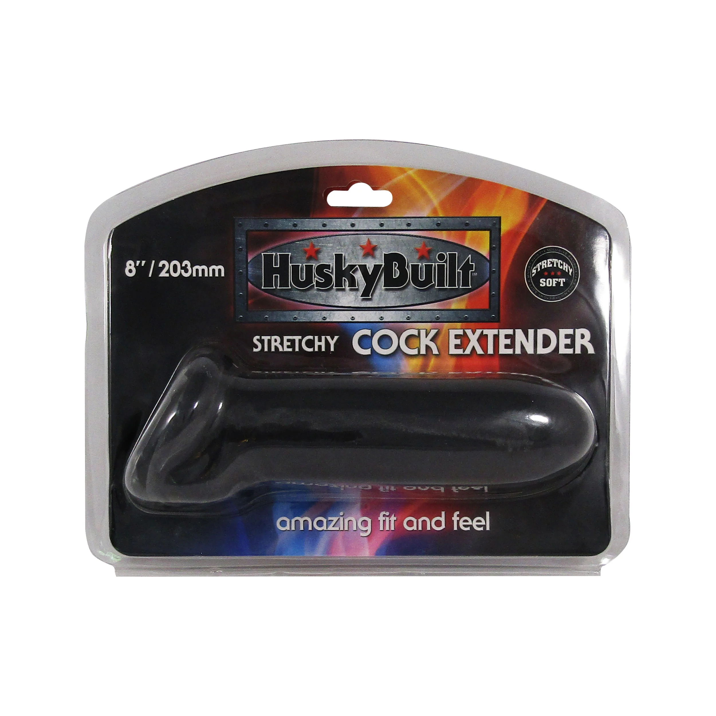 Husky Built Stretchy 8 "Cock Extender - Black - Image 3