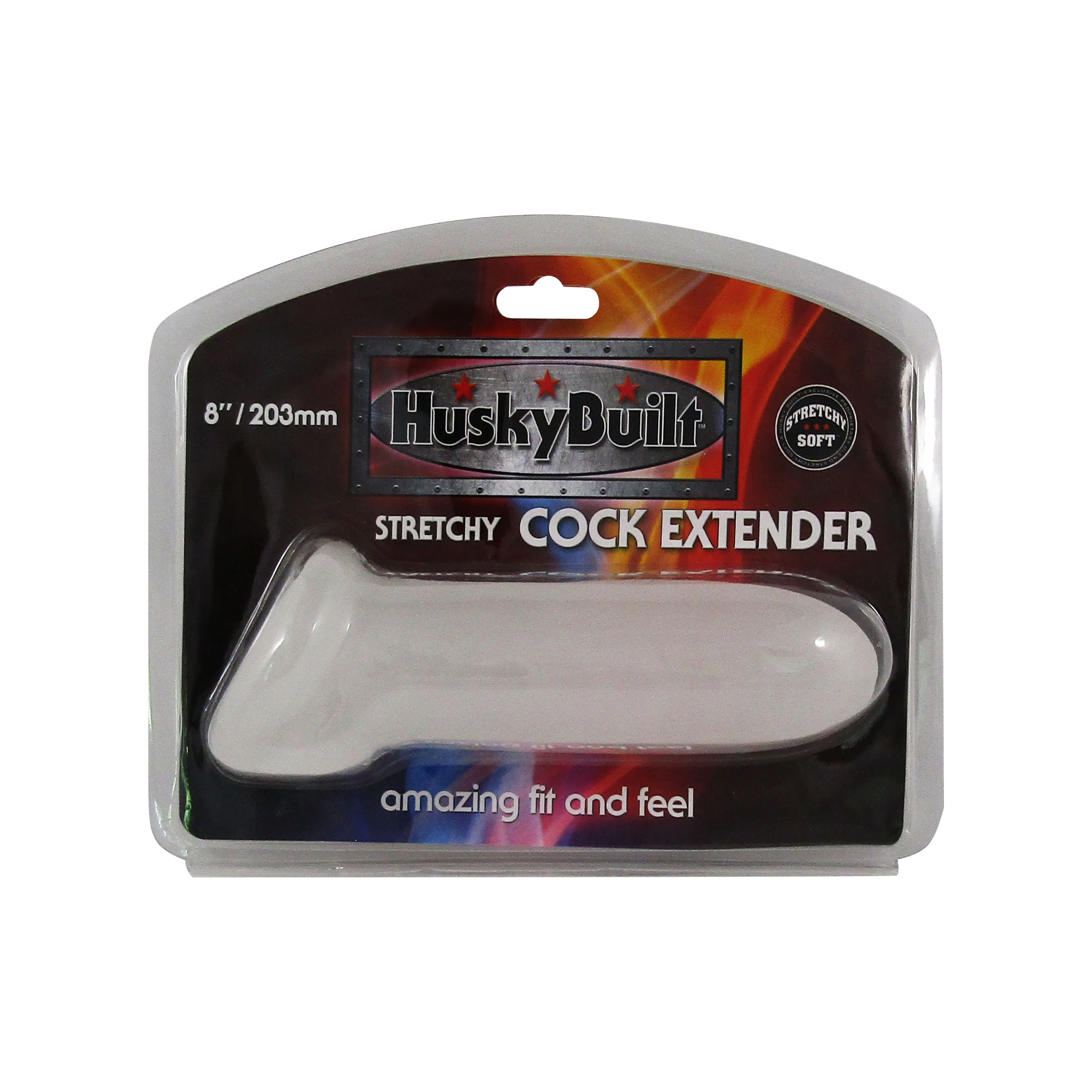 Husky Built Stretchy 8" Cock Extender - Clear - Image 4