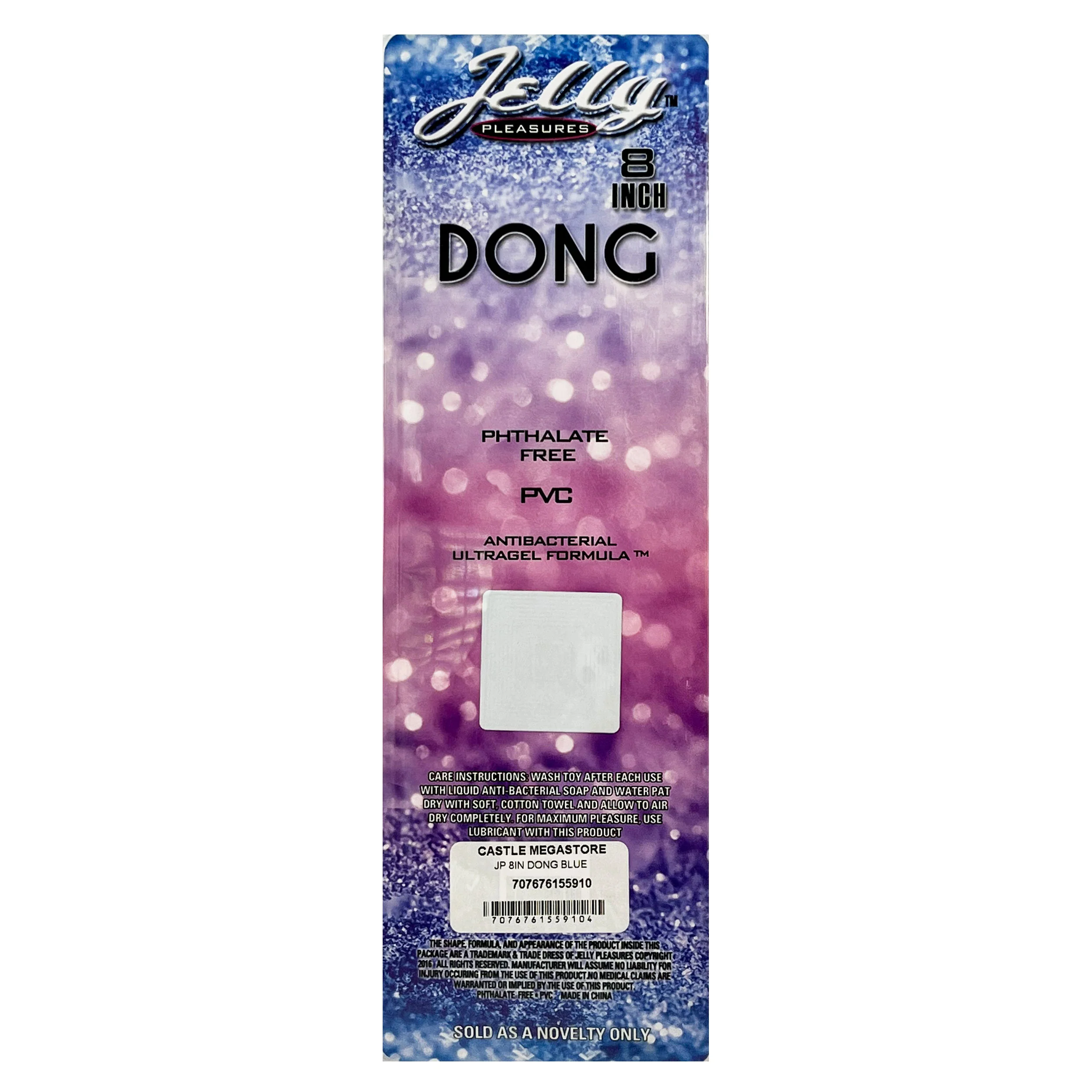 Jelly Pleasures 8" Dildo - Blue - Image 2