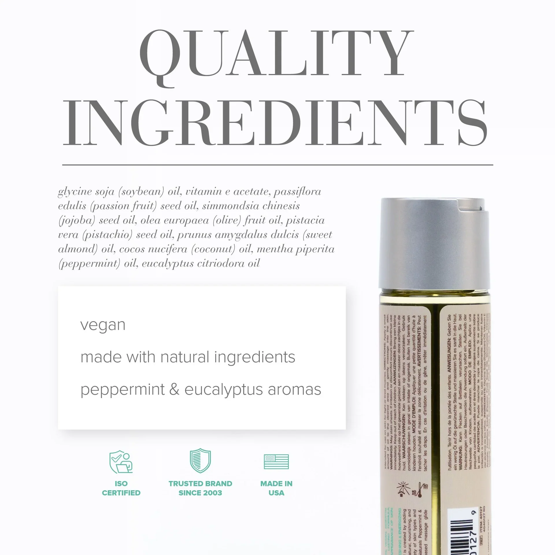 JO Naturals Massage Oil Peppermint & Eucalyptus - 4oz - Image 3