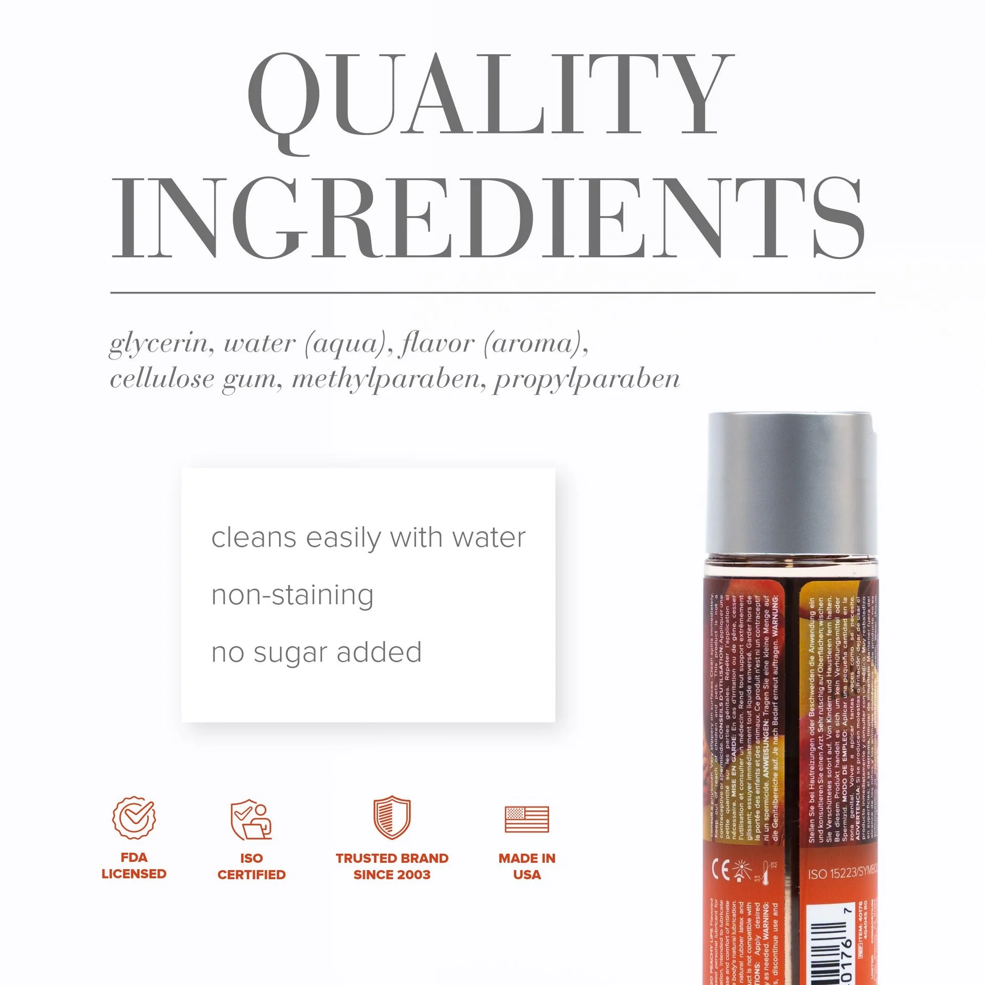 JO H2O - Peachy Lips Lube - 4 oz - Image 2
