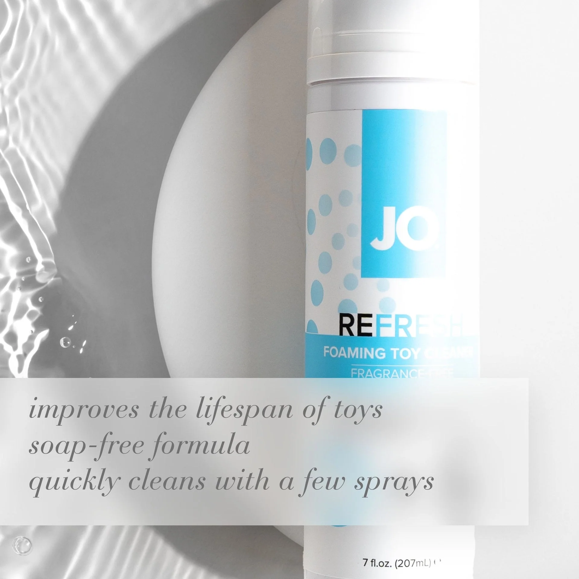 JO Refresh Foaming Toy Cleaner - 7 oz - Image 3