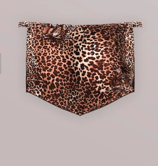 Jungle Stud Loin Cloth Thong, Leopard Print, One Size - Image 4