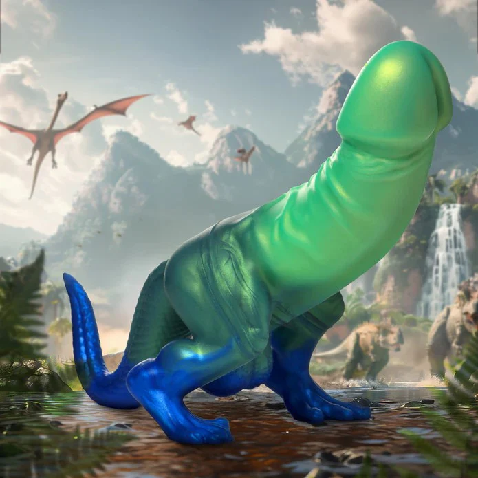 Jurassic Cock 7" Dinosaur Silicone Dildo - Image 2