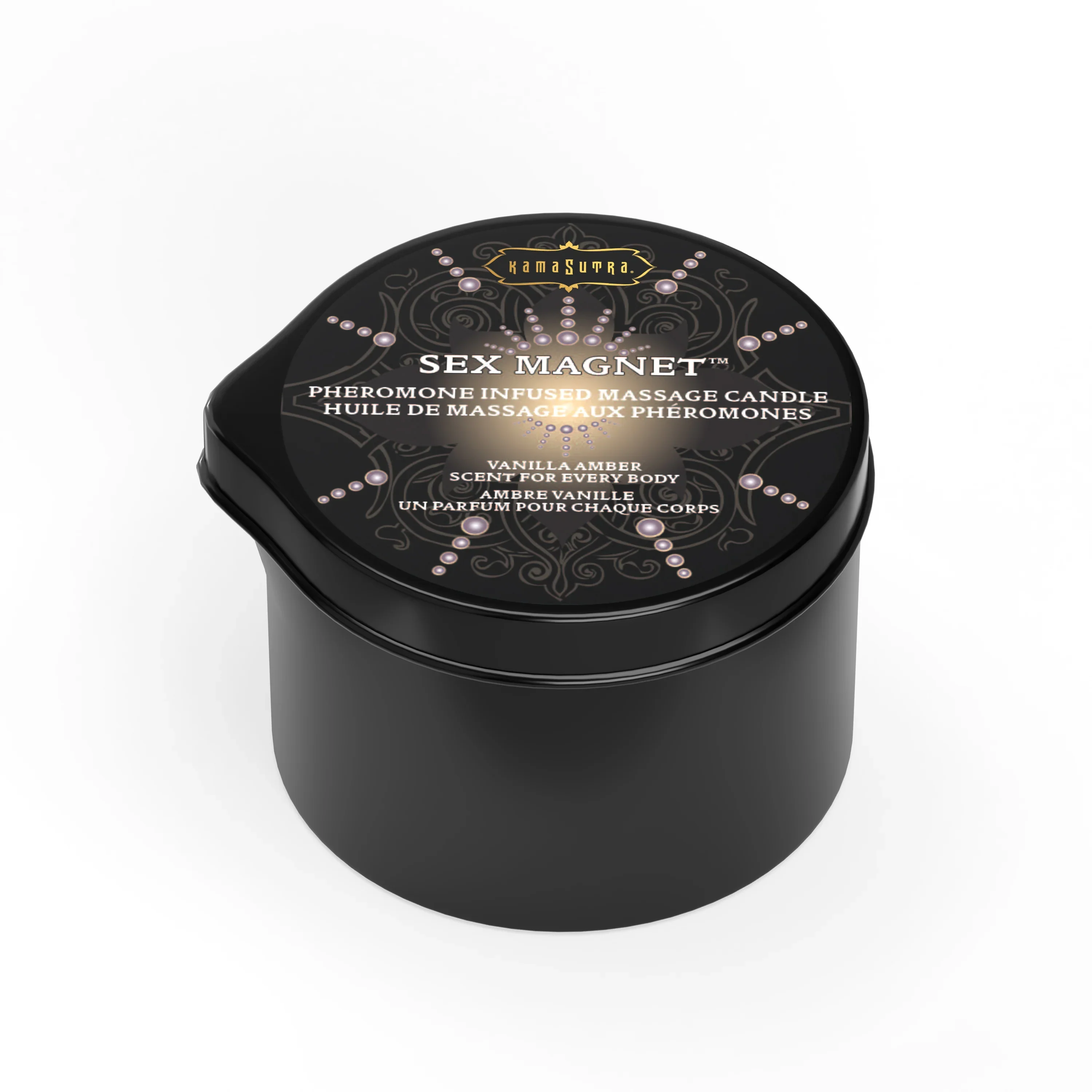 Kama Sutra Sex Magnet Pheromone Massage Candle Vanilla Amber, 6oz - Image 2