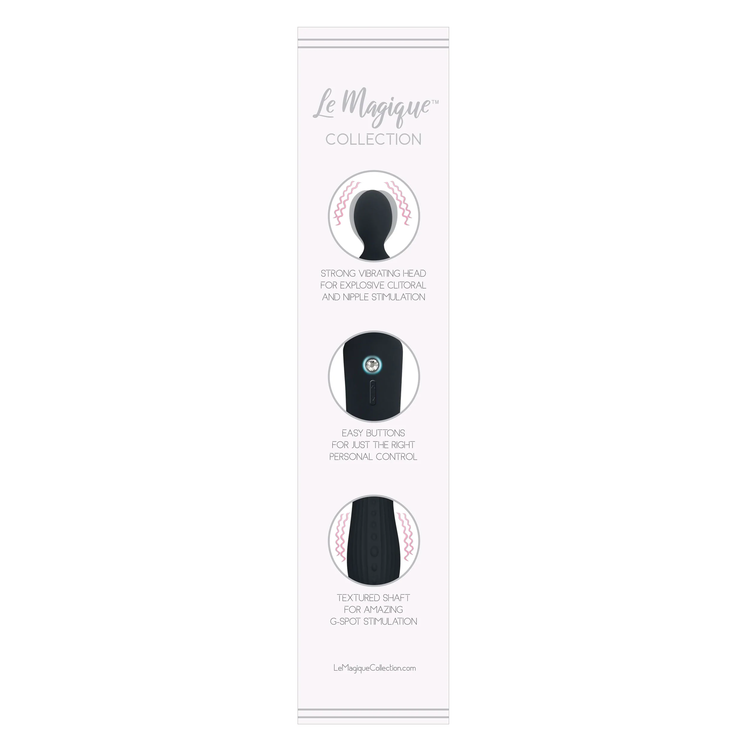 THE LE MAGIQUE COLLECTION GEMME BULBE DUAL ACTION VIBRATOR - BLACK - Image 2