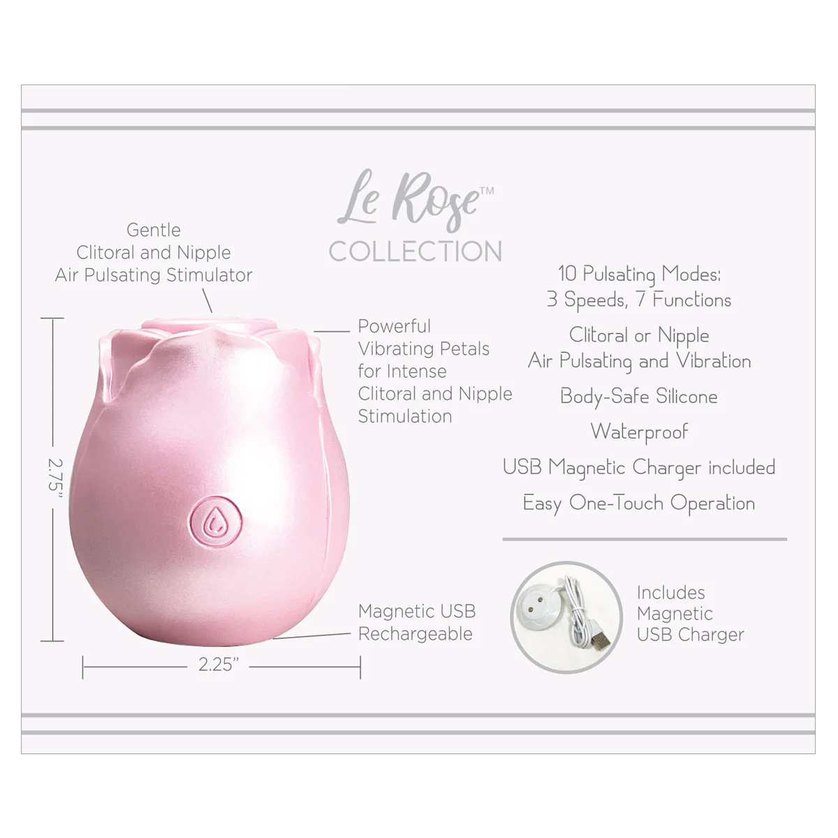 Le Rose Briller Air Pulse Clitoral Vibe in Pink Pearl - Image 4