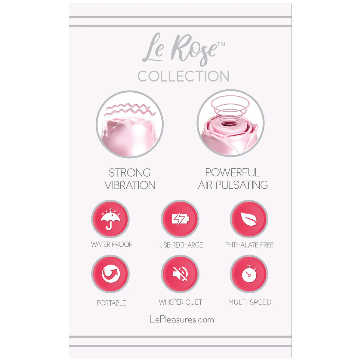 Le Rose Briller Air Pulse Clitoral Vibe in Pink Pearl - Image 5