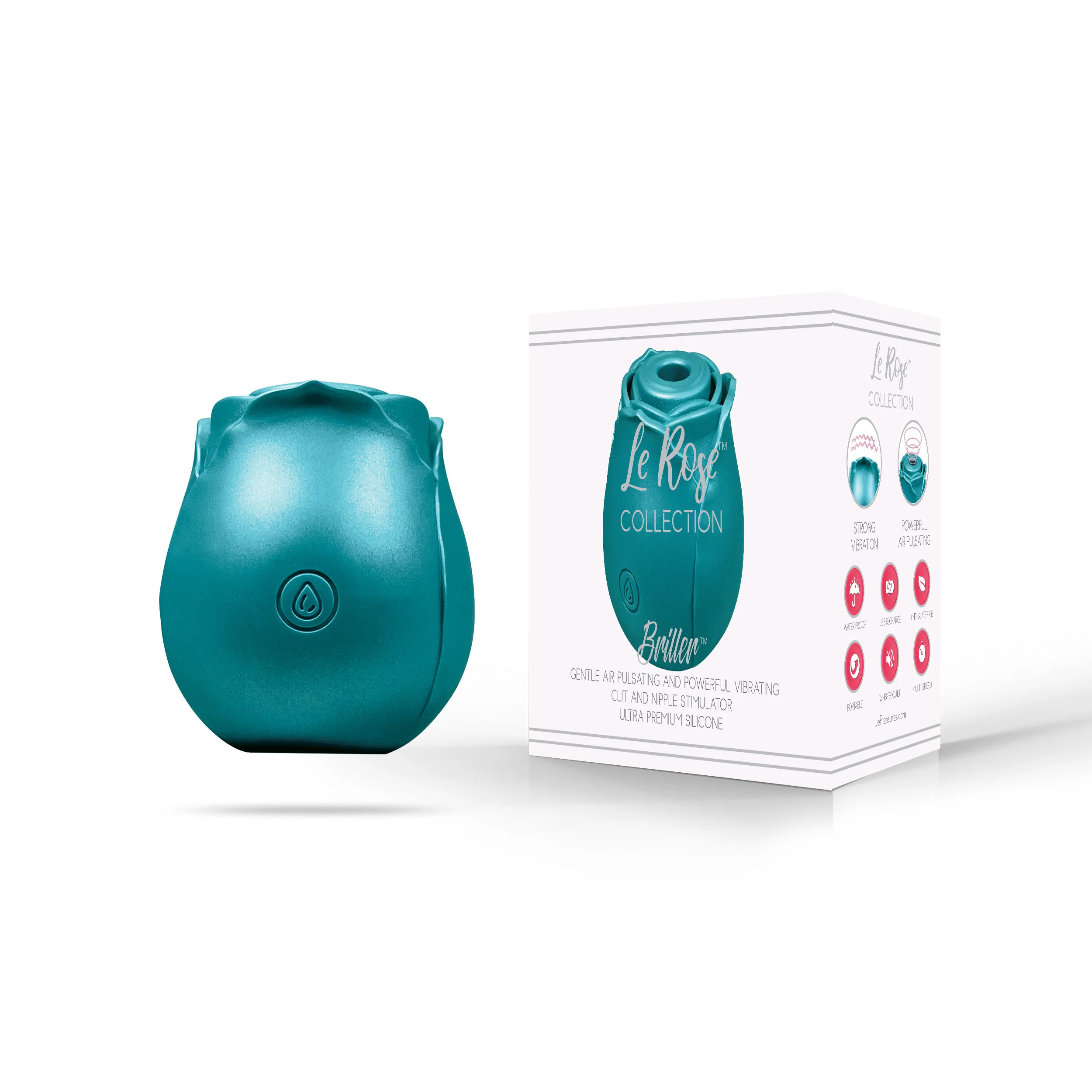 Le Rose Briller Air Pulse Clitoral Vibe in Teal Pearl - Image 3