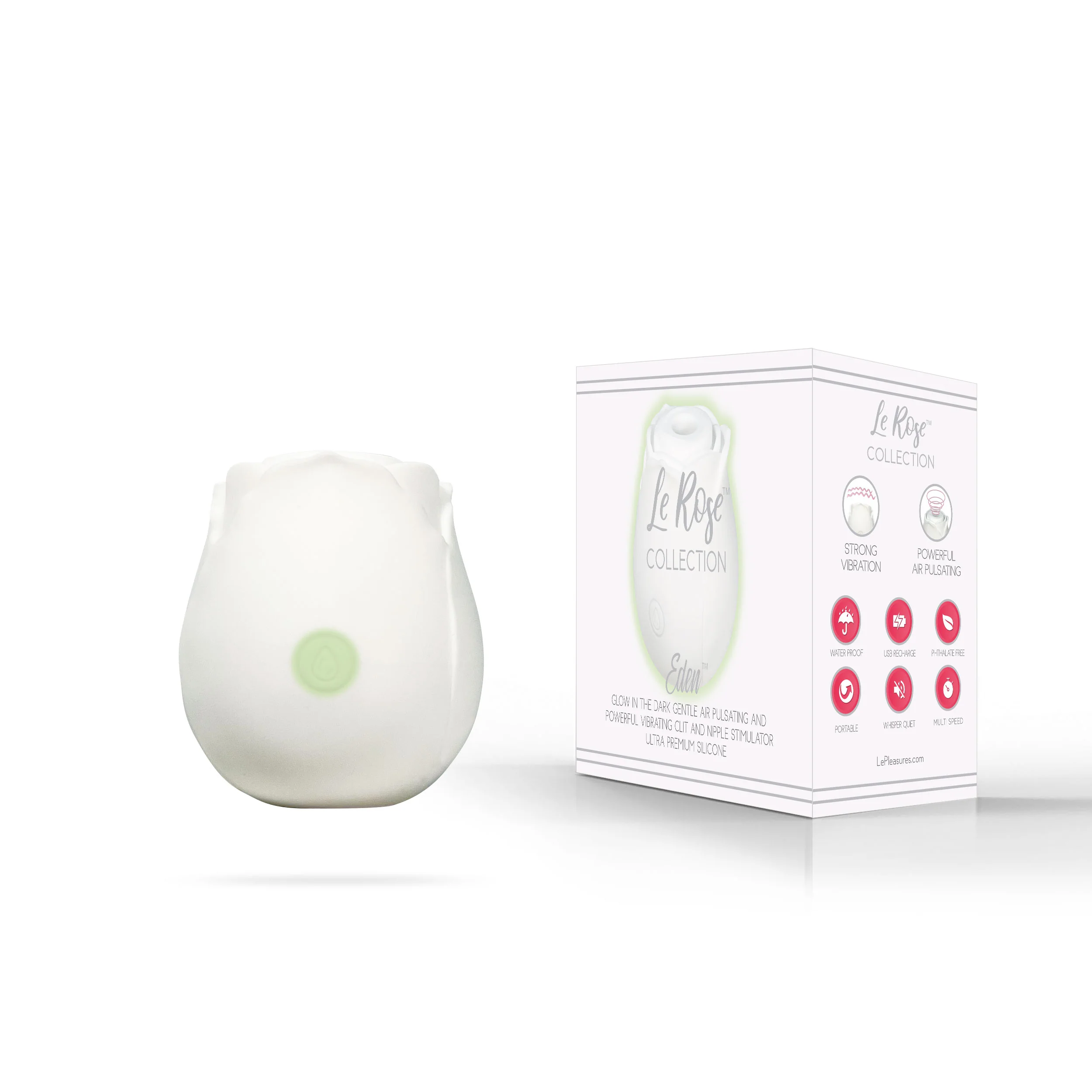 Le Rose Eden Air Pulsation Clitoral Vibrator - Glow-In-The-Dark - Image 3