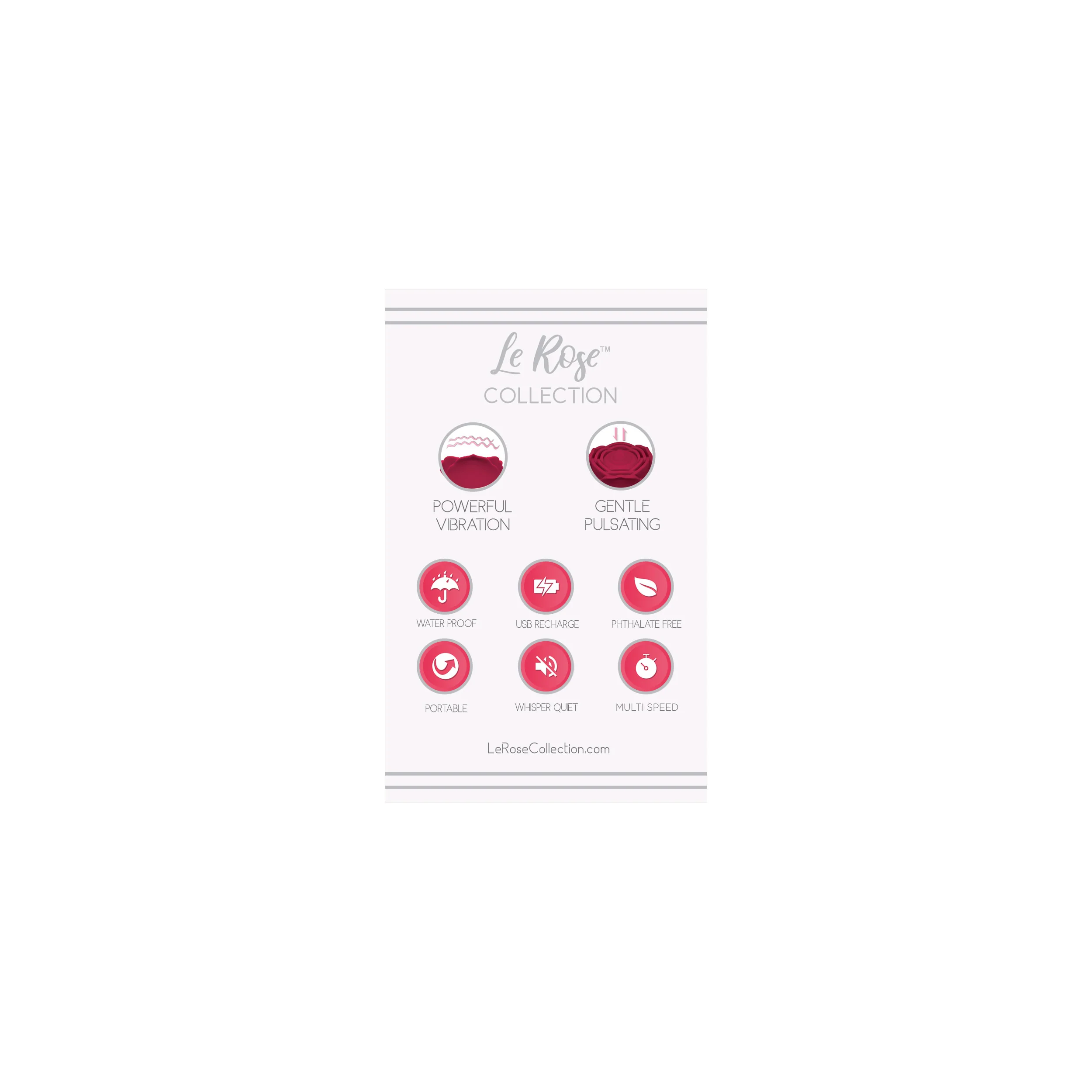 Le Rose Collection Pulse Vibrating Clitoral Massager - Cerise - Image 4