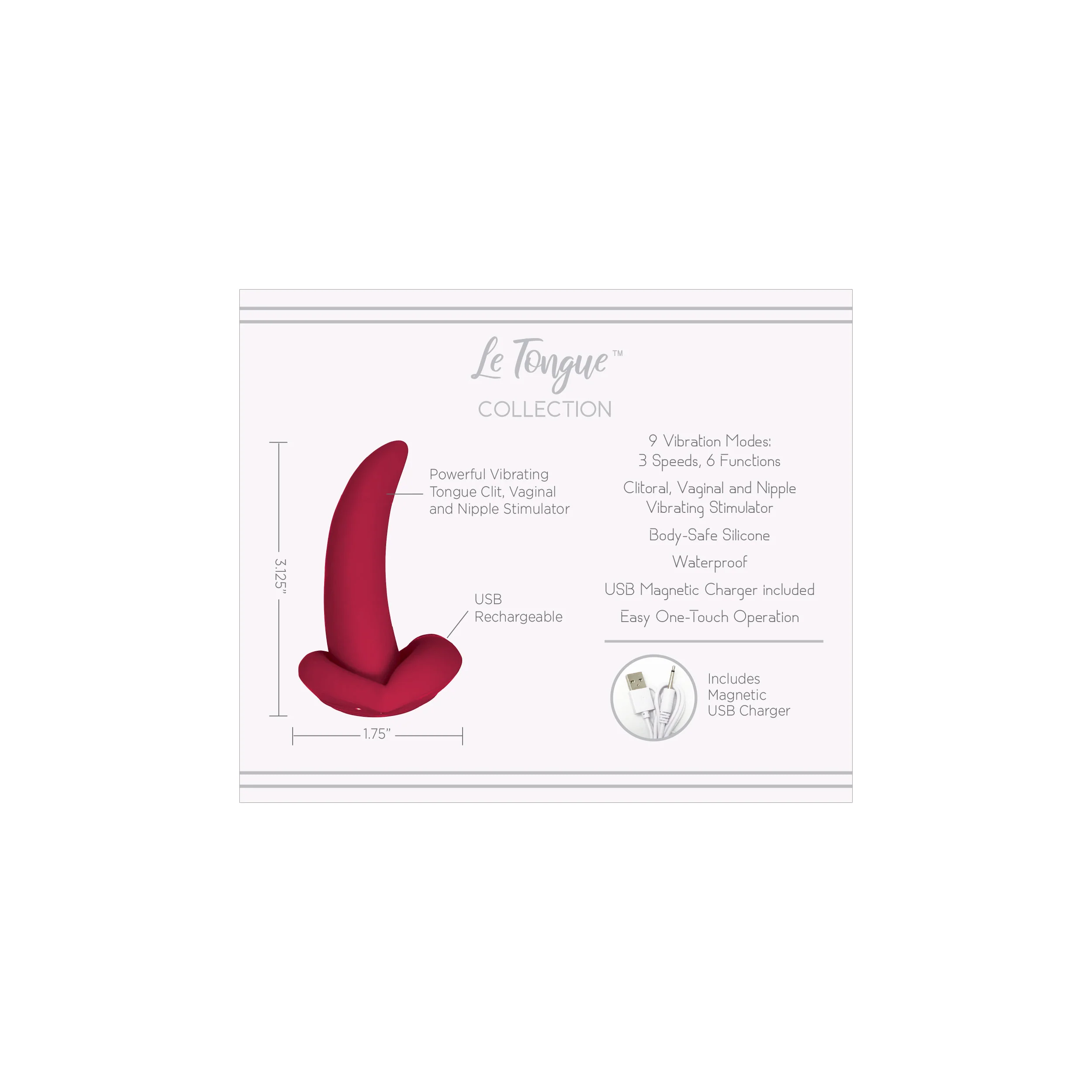 Le Tongue Collection Baiser Profond Vibrating Tongue Silicone Personal Stimulator - Image 5