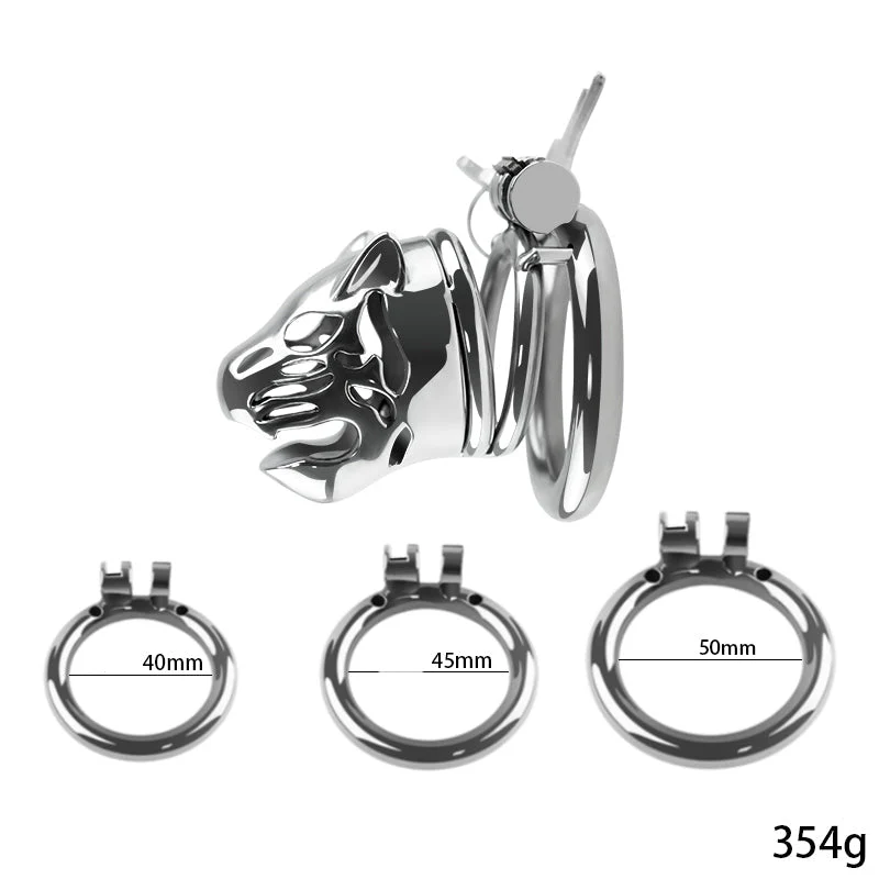 Lioness 2.1" Male Chastity Cage Cock Cage by Metal Pleasure Play - Image 2