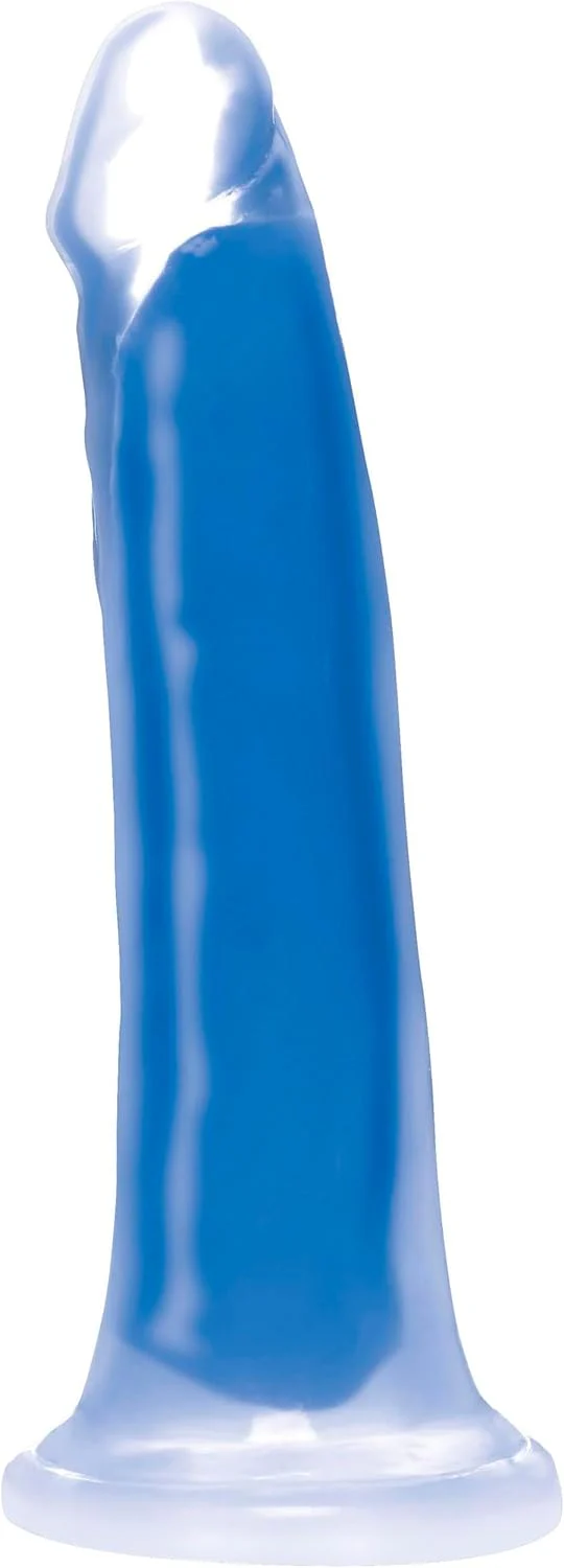 Lollicock 7" Glow-In-The-Dark Silicone Dildo, Blue