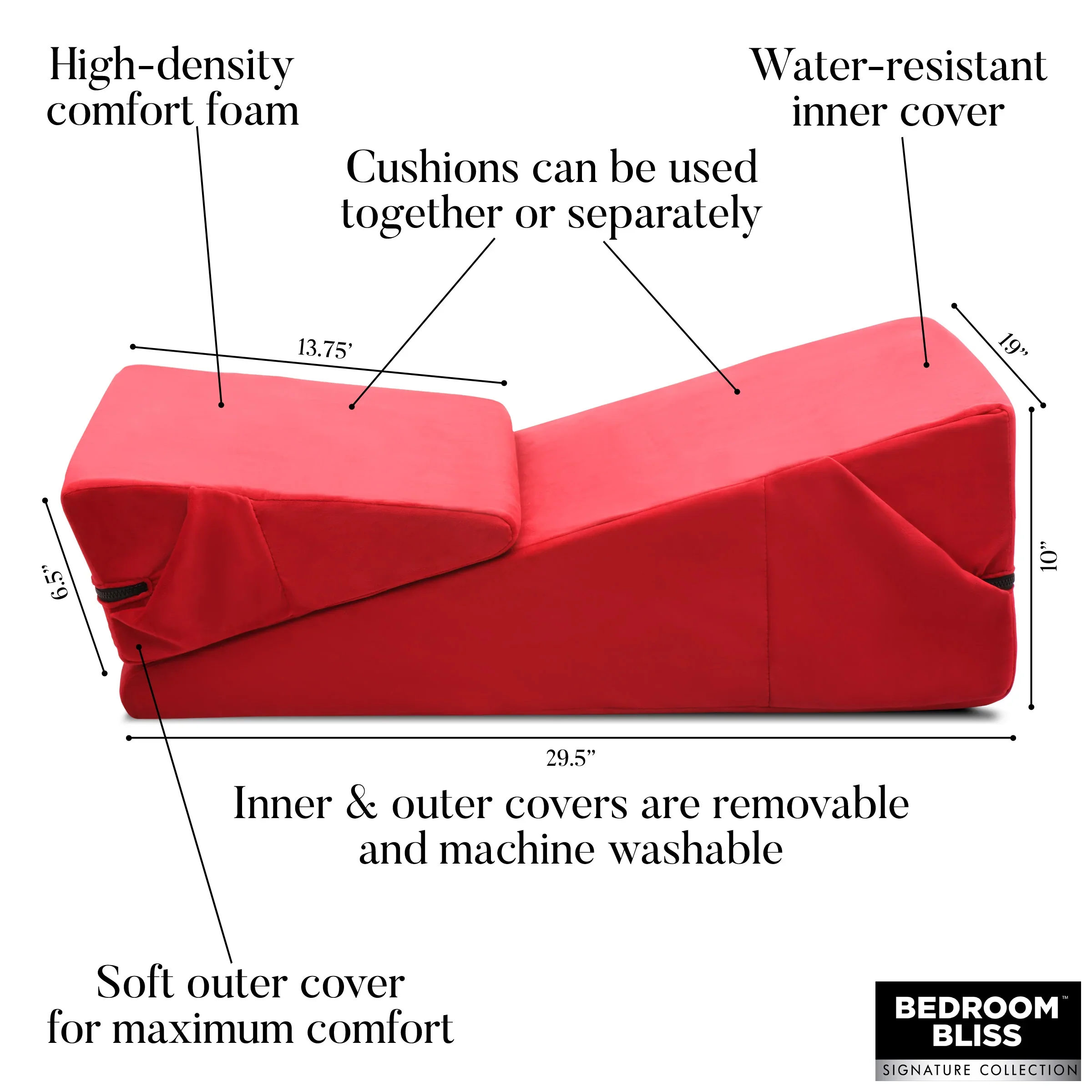 Love Cushion Foam Wedge Pillow Set - Image 3