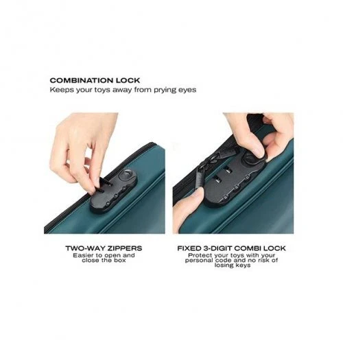 Luxe Discreet Vegan Leather Lockable Toy Storage Box by Dorcel in Green - Image 4