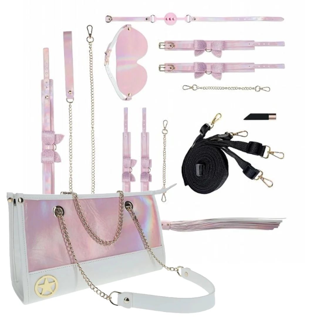 Luxury Traveler Bondage Collection in Iridescent Pink with Bag