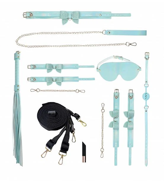 Luxury Traveler Bondage Collection in Iridescent Teal with Bag - Image 2