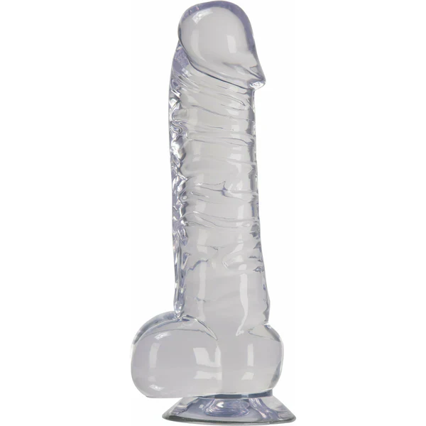 Luxy 7" Realistic Clear Dildo with Scrotum and Suction Cup
