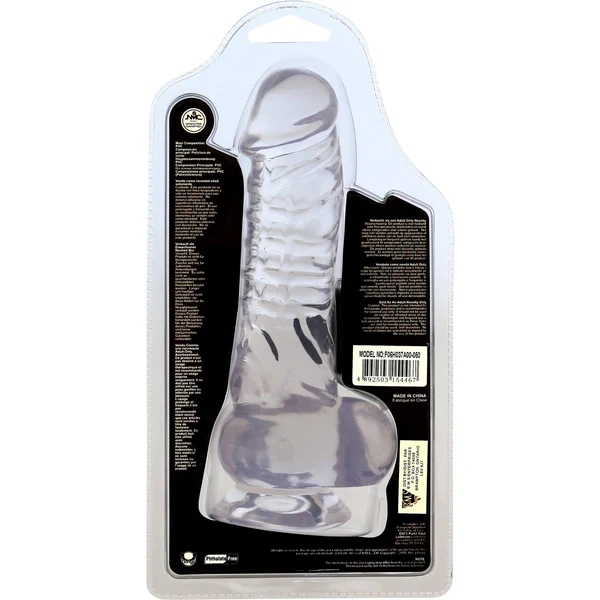 Luxy 7" Realistic Clear Dildo with Scrotum and Suction Cup - Image 5
